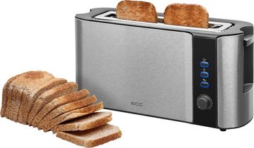 ECG Toaster ST 10630 SS, 1 langer Schlitz, für 2 Scheiben, 1000 W, Langschlitztoaster für zwei Scheiben