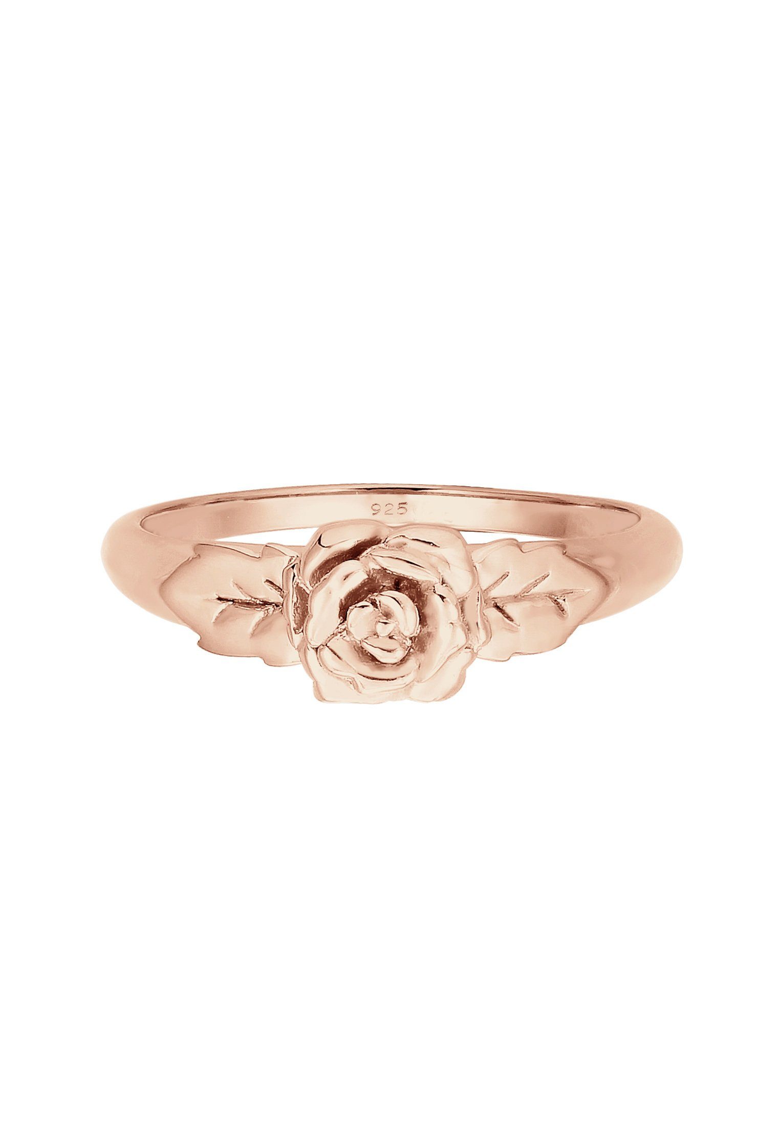 Silber Look 925 Vintage Trend Elli Rosegold Blume Fingerring Rosenblüte