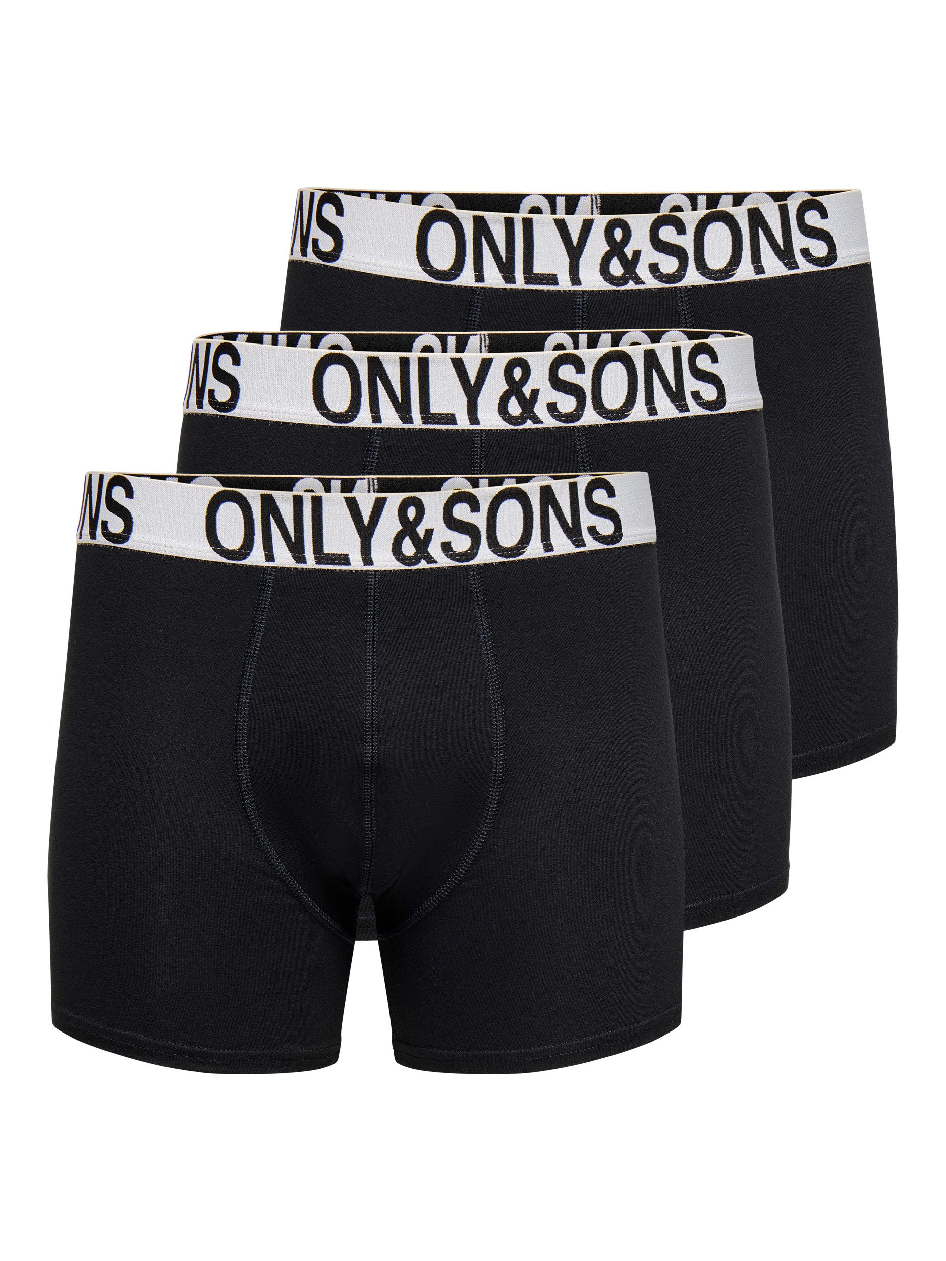 ONLY & SONS Trunk ONSBASIC SOLID BOXER 3PACK NOOS (Packung, 3-St) Baumwollmischung, eng anliegend