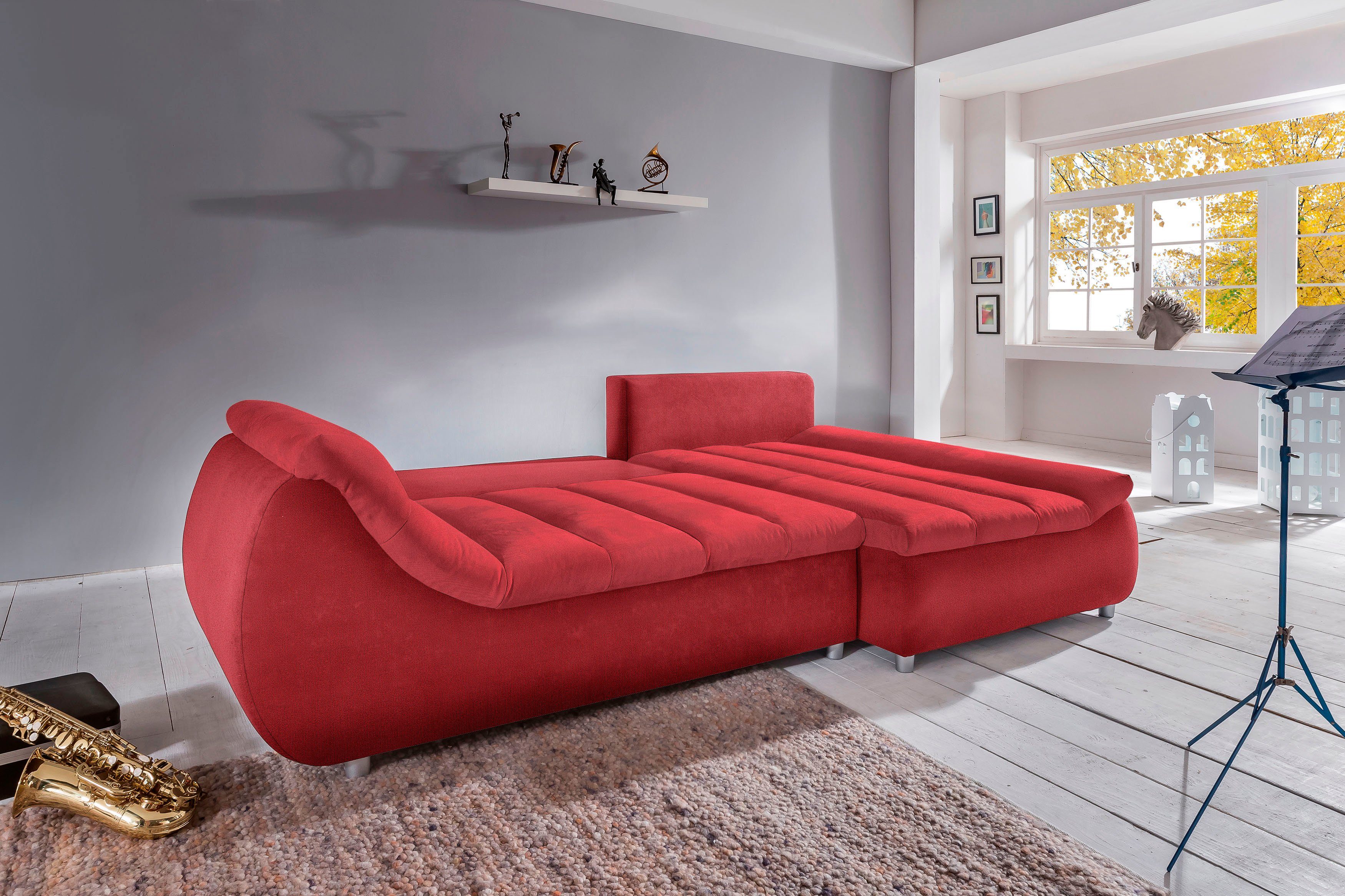 Home affaire Ecksofa Imola, bequem, aktuelle Steppung im Sitz, L-Form, Breite 270cm, wahlweise mit Bettfunktion