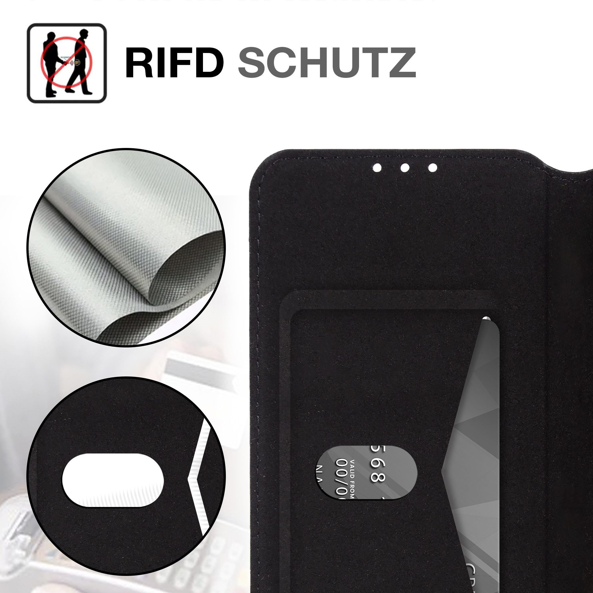 Tec-Expert Handyhülle Echtleder Klapp Hülle für Samsung Galaxy A57 5G 6.7 Zoll, 6.7, Cover Klapphülle Case mit Kartenfach RFID Schutz aufstellbar – Bild 2 von 5