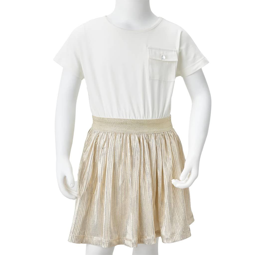 mit Kinderkleid Kurzen vidaXL Ecru A-Linien-Kleid 140 Ärmeln