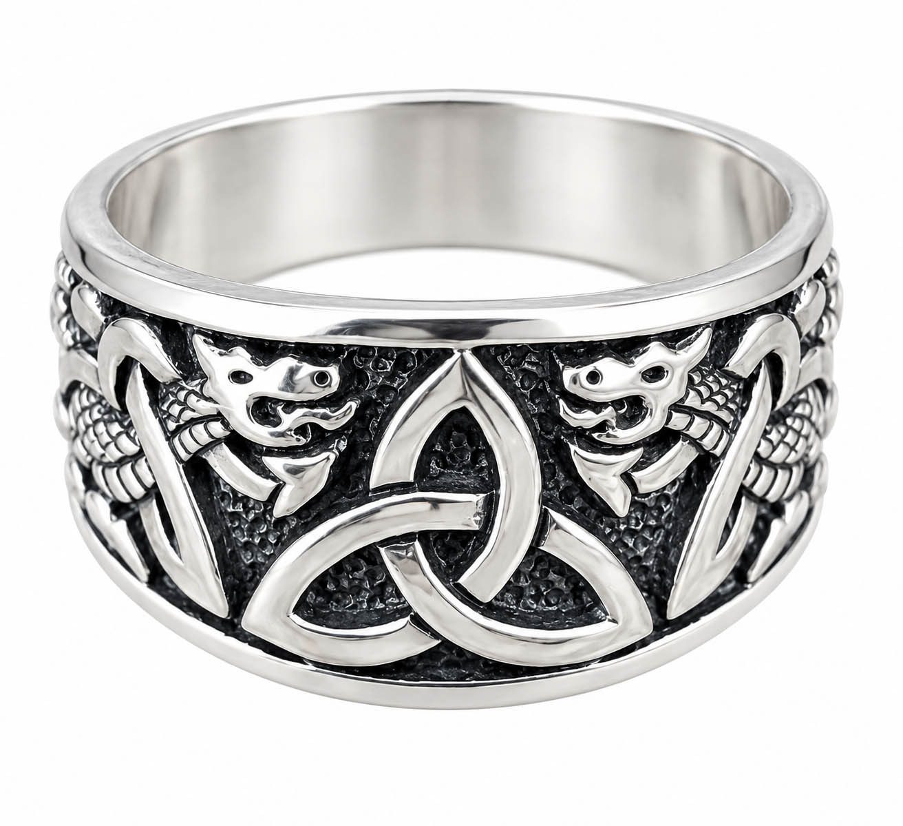 Kiss of Leather Silberring Ring Fingerring Trinity Knoten Gr. 52-74 Triqueta Schlange
