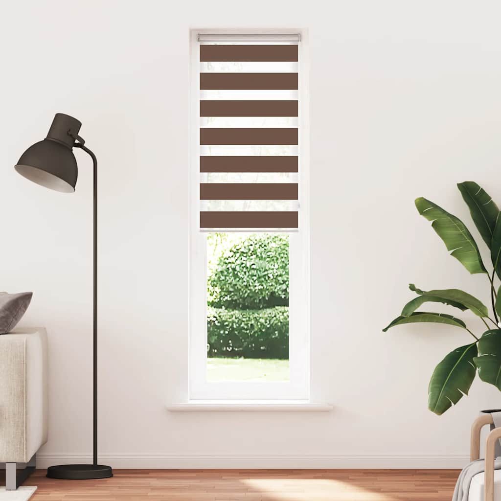 Rollo Doppelrollo Braun 60x200 cm Stoffbreite 55,9 cm Polyester, vidaXL