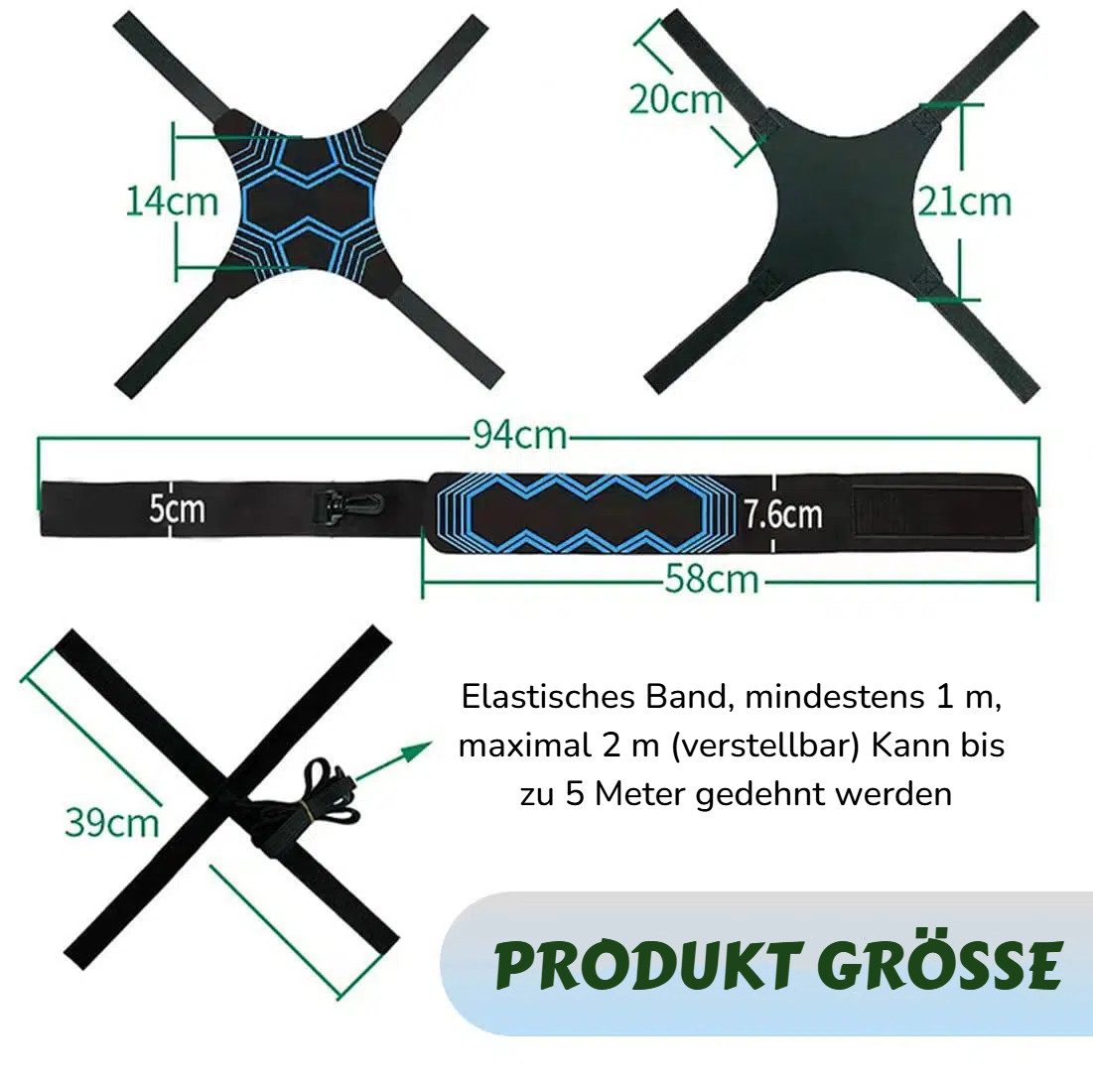 BlingBin Trainingshilfe Fußball Kick Trainer, Einstellbare Fußball Training Taille Gürtel, Fußball Praxis Ausrüstung Geeignet für Fußbälle der Größen 3, 4 und 5