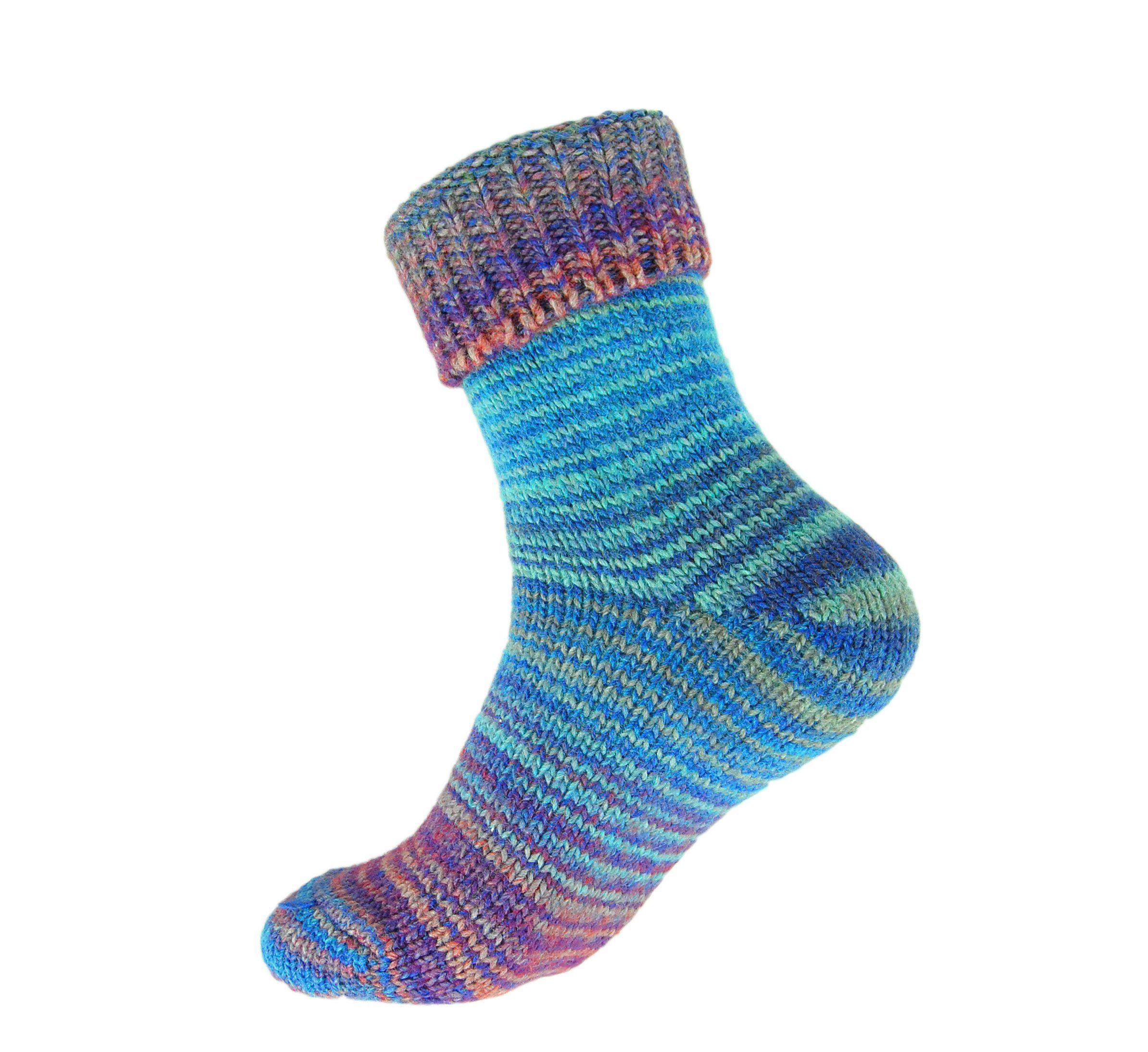 alpengoa Umschlagsocken Stricksocken Blau-Lila