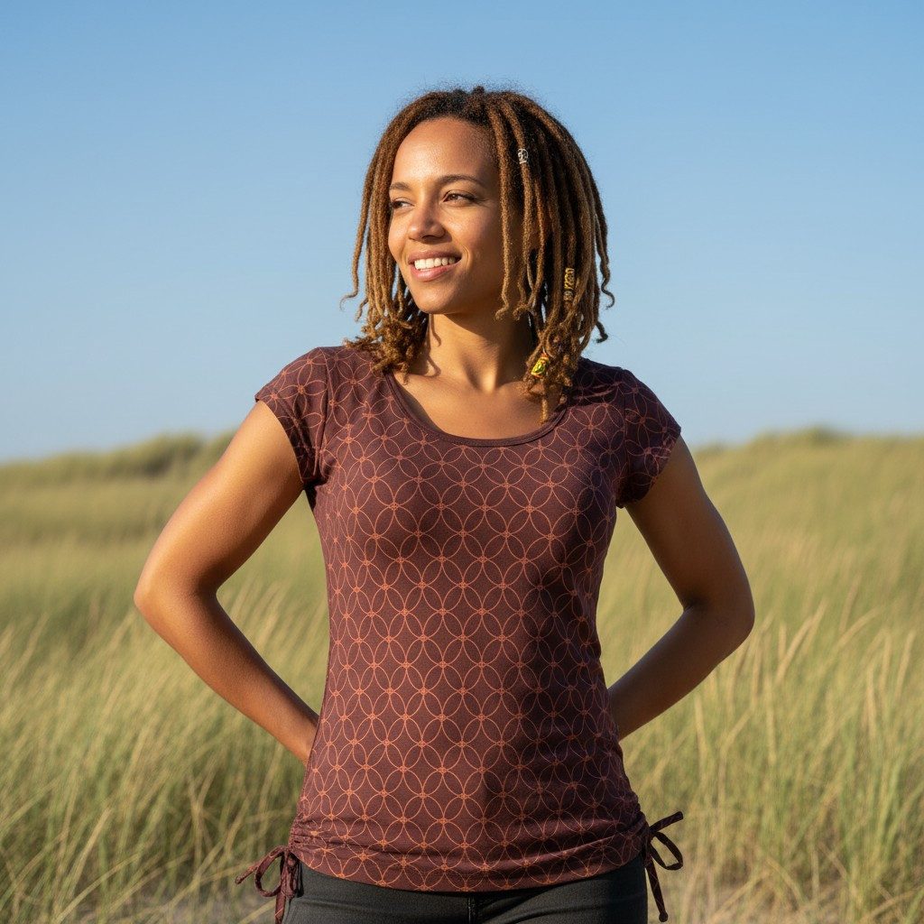 Guru-Shop T-Shirt Yoga T-Shirt aus Bio-Baumwolle Flower of life -.. Festiva günstig online kaufen