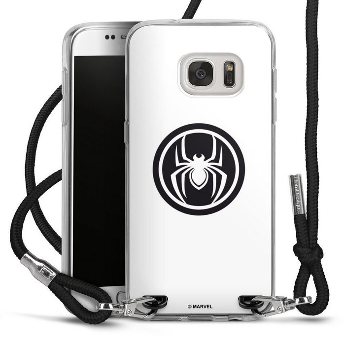DeinDesign Handyhülle Spider-Man Spider Logo White Samsung Galaxy S7 Handykette Hülle mit Band Case zum Umhängen