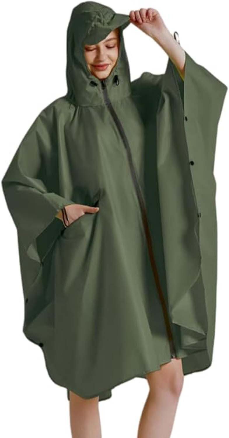Coonoor Regenjacke Unisex Regenjacken Regencape, Wasserdicht mit Kapuze – Bild 3 von 5