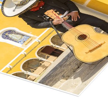 Posterlounge Poster Matteo Colombo, Mexikanischer Mariachi mit seiner Gitarre, Fotografie