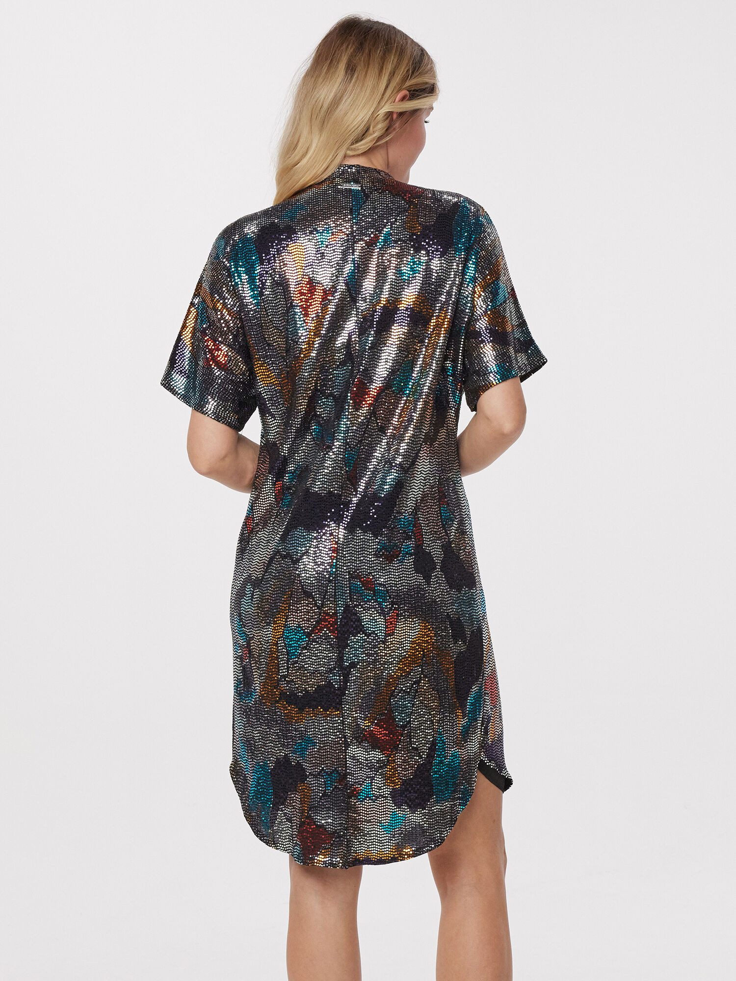 Sarah Kern Kaftan Kleid Figurumspielend mit Spiegelpaillettenverzierung günstig online kaufen