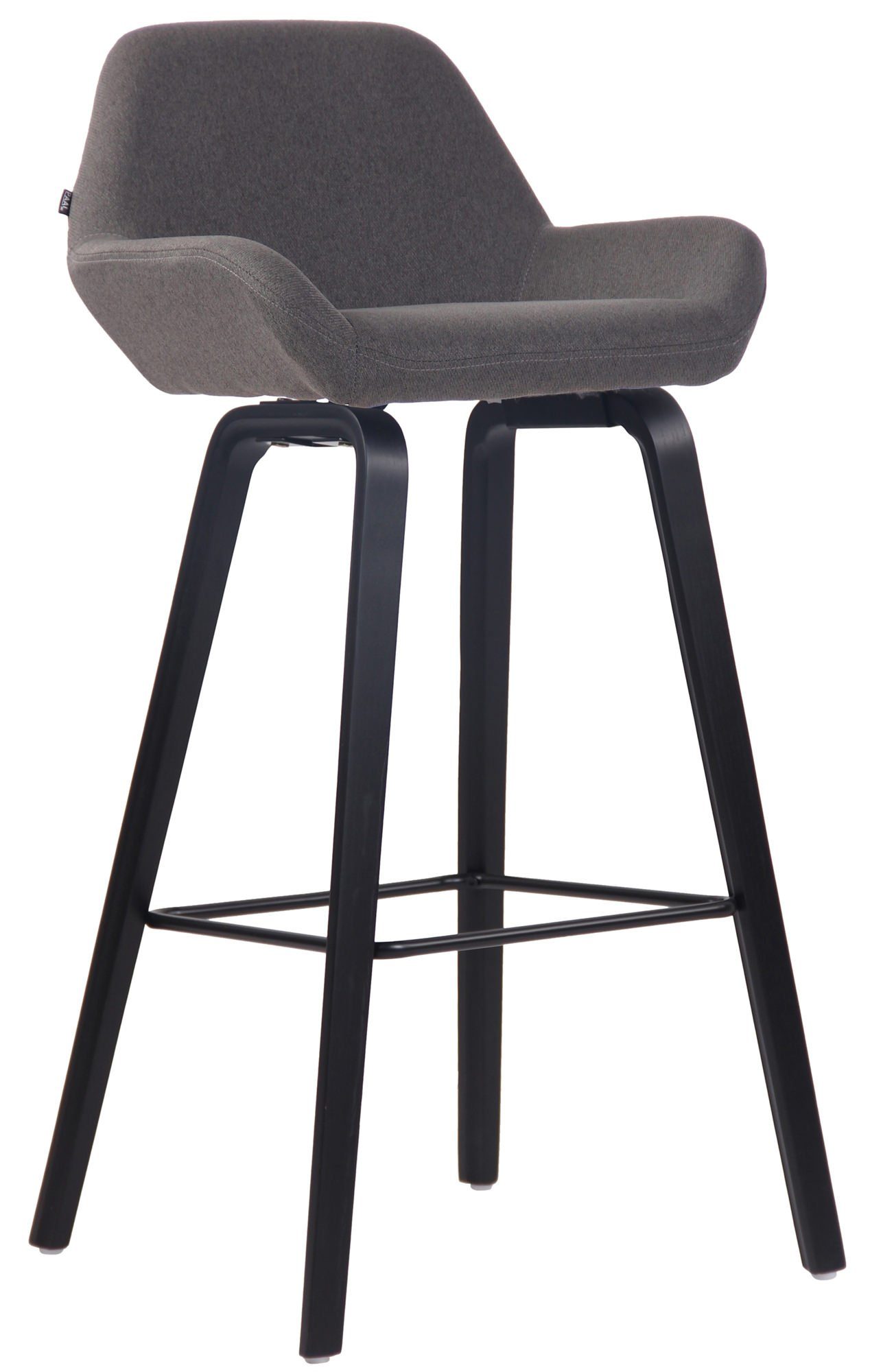 Barhocker Barhocker Newnan Stoff 4-Fuß Gestell schwarz (eiche)