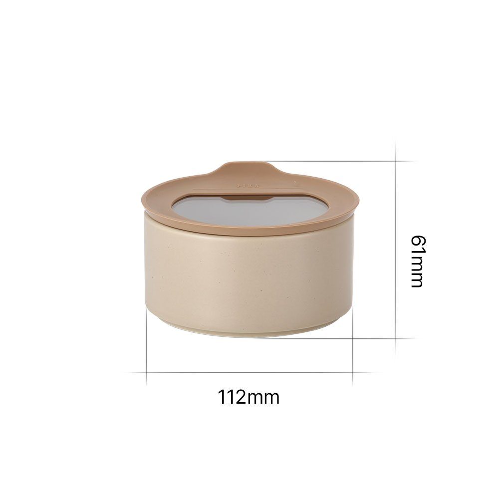 NEOFLAM® Vorratsdose FIKA - Beige, (1-tlg) One Keramik Keramik, 420ml Silikon, Vorratsdose Sand