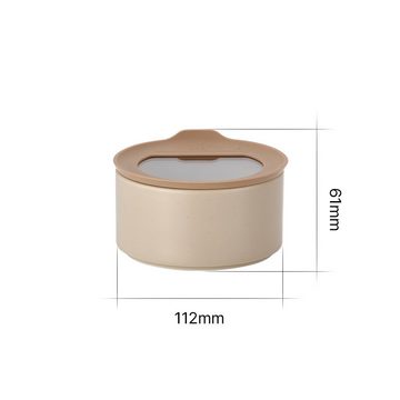 NEOFLAM® Vorratsdose FIKA One Keramik Vorratsdose 420ml - Sand Beige, Keramik, Silikon, (1-tlg)