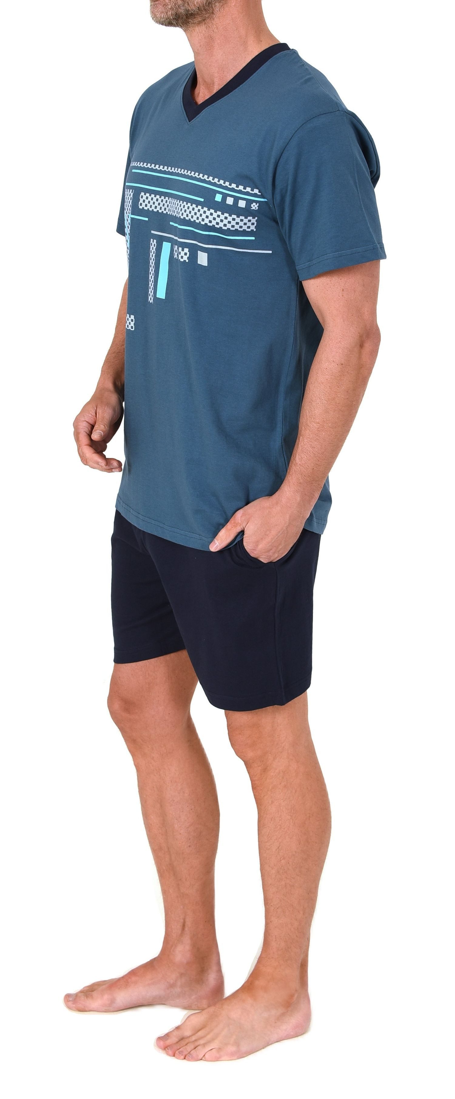 Normann Pyjama Normann Herren Schlafanzug Shorty mit Frontprint - auch in Übergröße – Bild 3 von 5