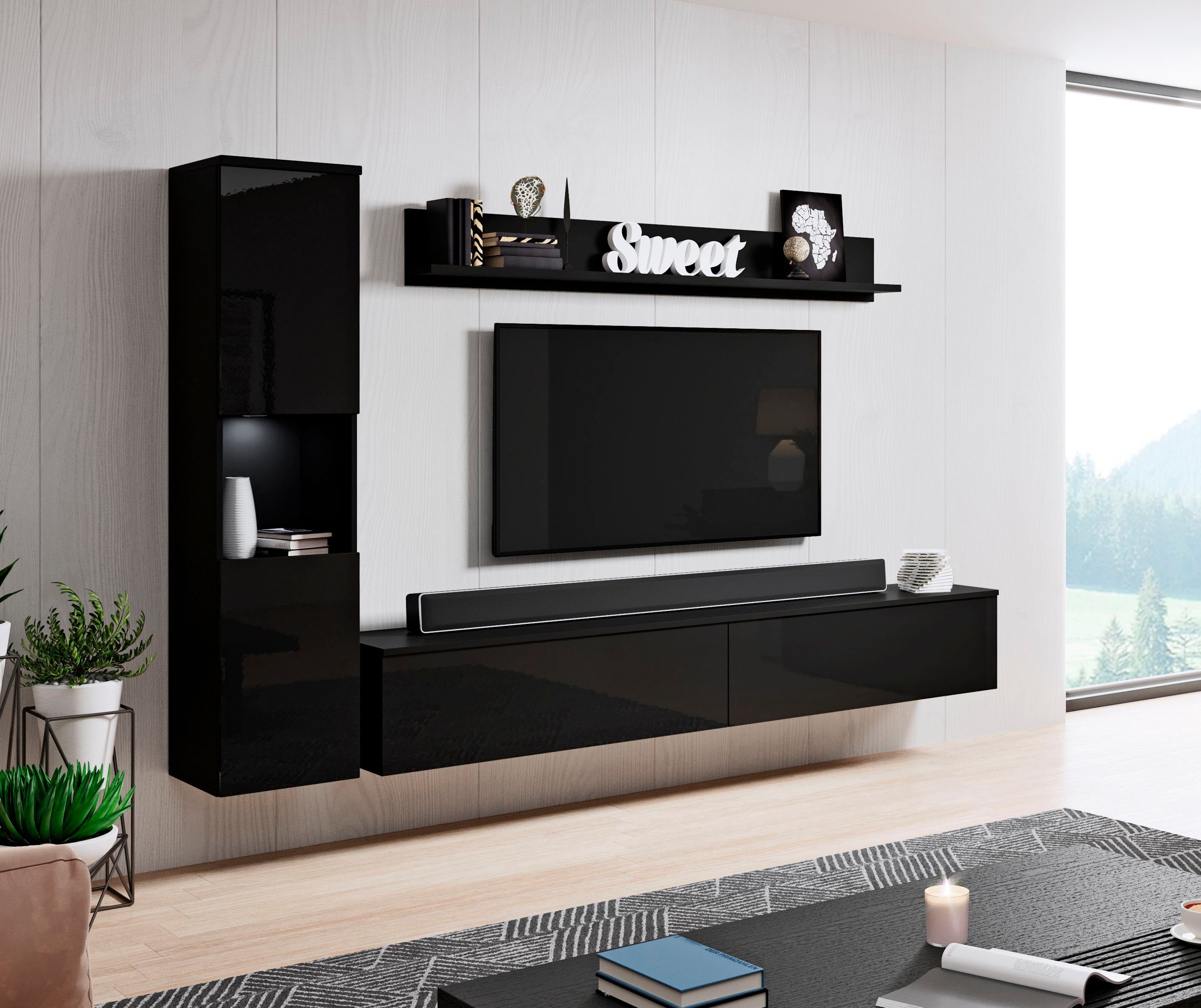 INOSIGN Wohnwand PARIS, Vitrine Türanschlag links/rechts günstig online kaufen