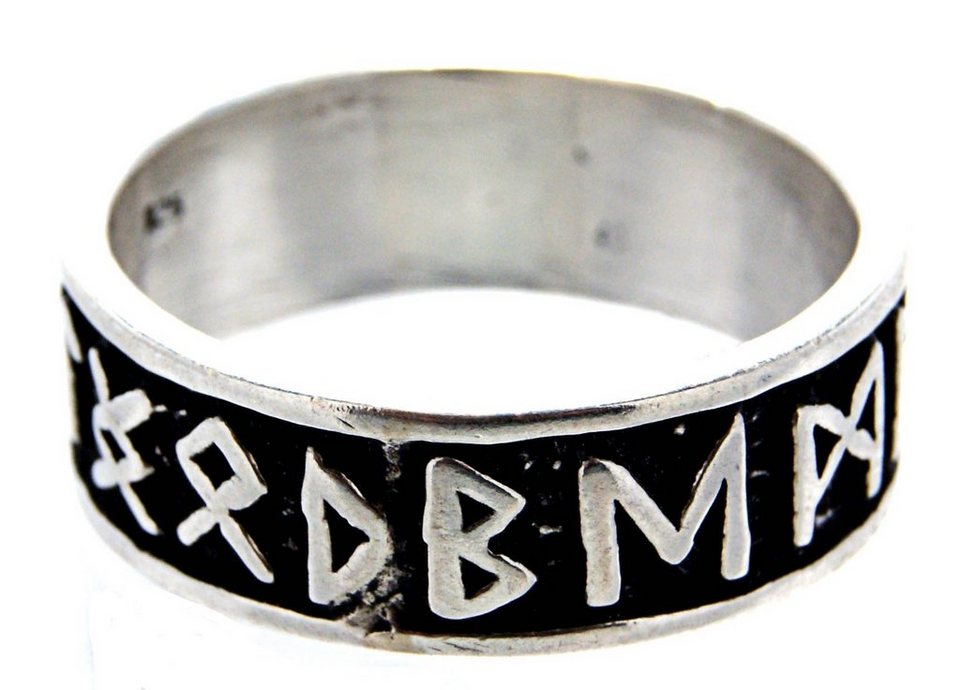 of Runen Kiss Alphabet Leather Silberring Fingerring Gr. Ring Futhark 50-80 Runenring