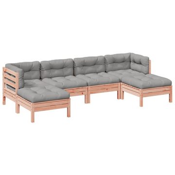 vidaXL Gartenlounge-Set 6-tlg. Garten-Sofagarnitur mit Kissen Massivholz Douglasie, (1-tlg)