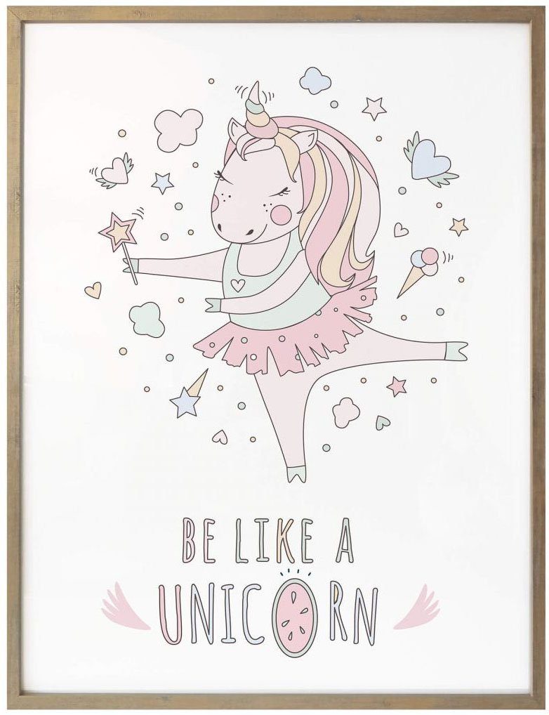 Wall-Art Poster Kvilis Einhorn Kinder Wandbild, St), (1 Wandposter Bild, Poster, Prinzessin, Ballerina