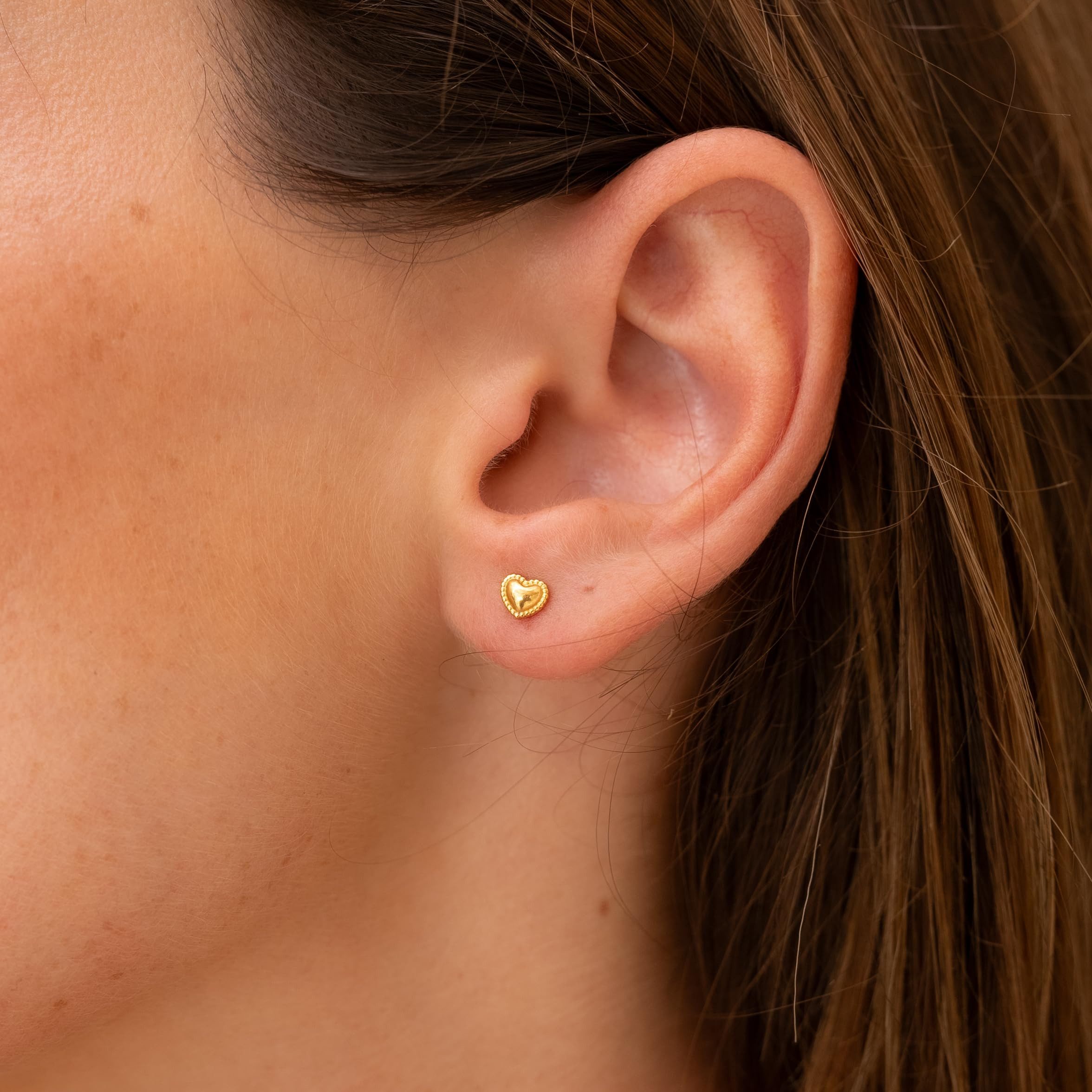 Made by Nami Ohrring-Set Herzförmige Ohrringe Gold Damen Wasserfester Schmuck, Minimalistisch Geschenk für Sie