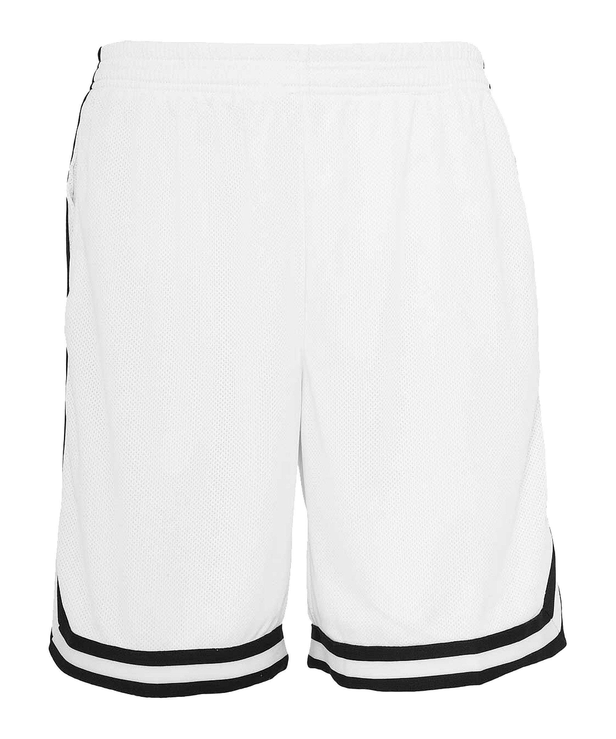 URBAN CLASSICS Jogginghose Urban Classic Stripes Mesh Short Weiß Shorts