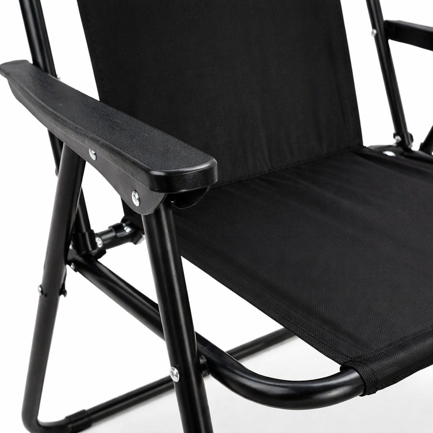 Mojawo Klappstuhl Campingstuhl OutdoorstuhlKlappstuhl Stoff Oxfort Metall Schwarz