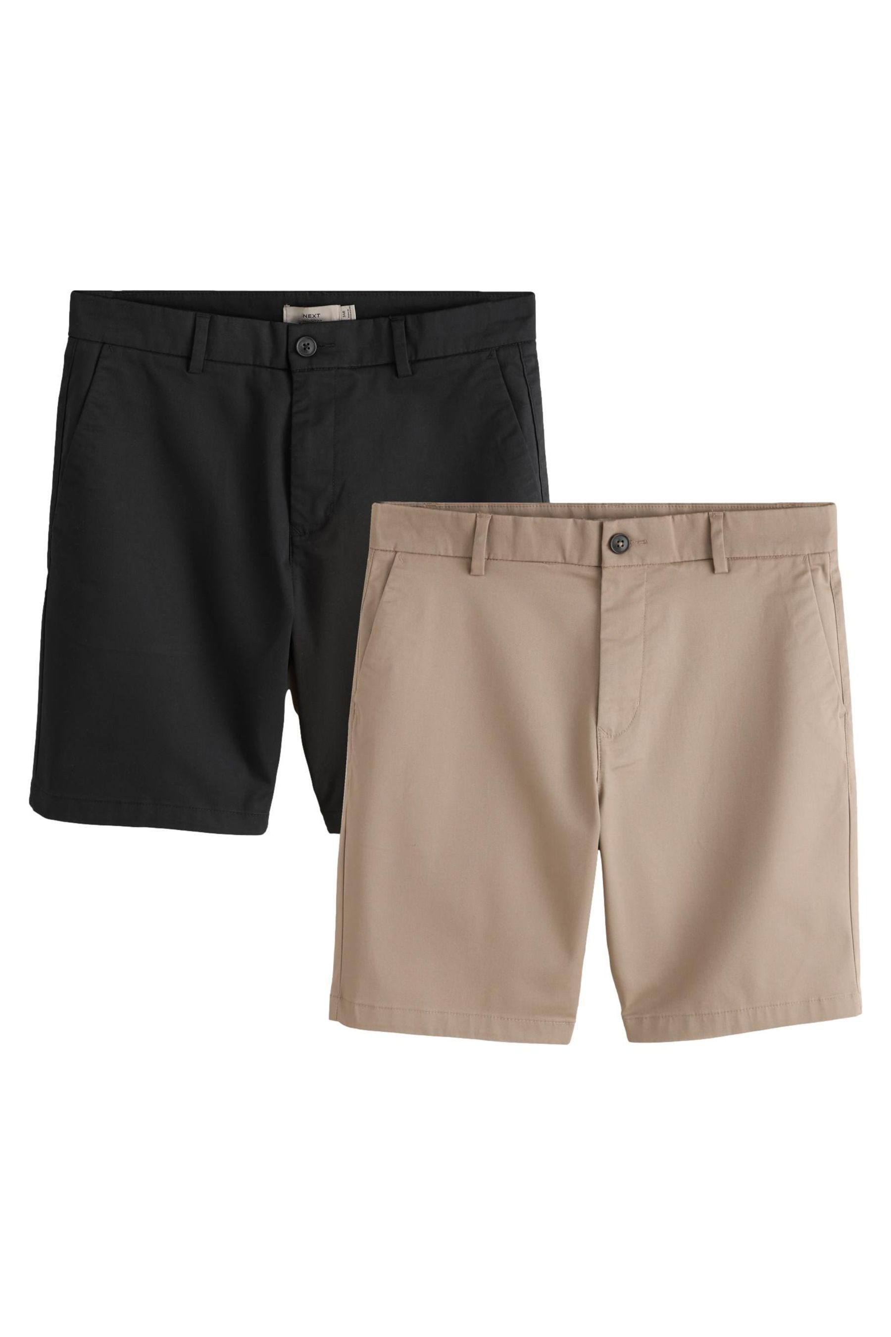 Shorts Straight Fit Stretch-Chinoshorts, 2er-Pack