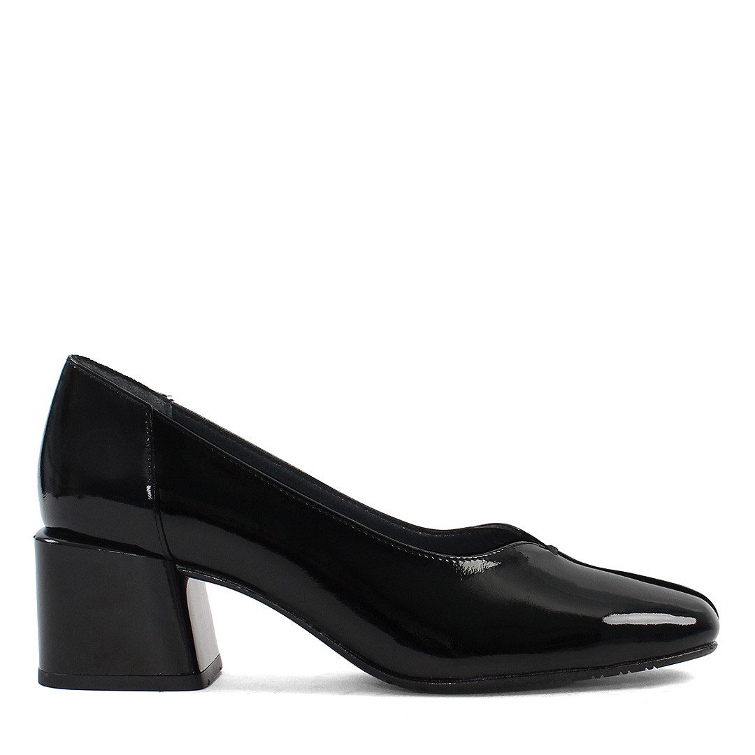 Celal Gültekin Elegante Damen-Pumps mit Blockabsatz und hohem Tragekomfort Туфли Hochglänzendes Lackleder in stilvollem Schwarz