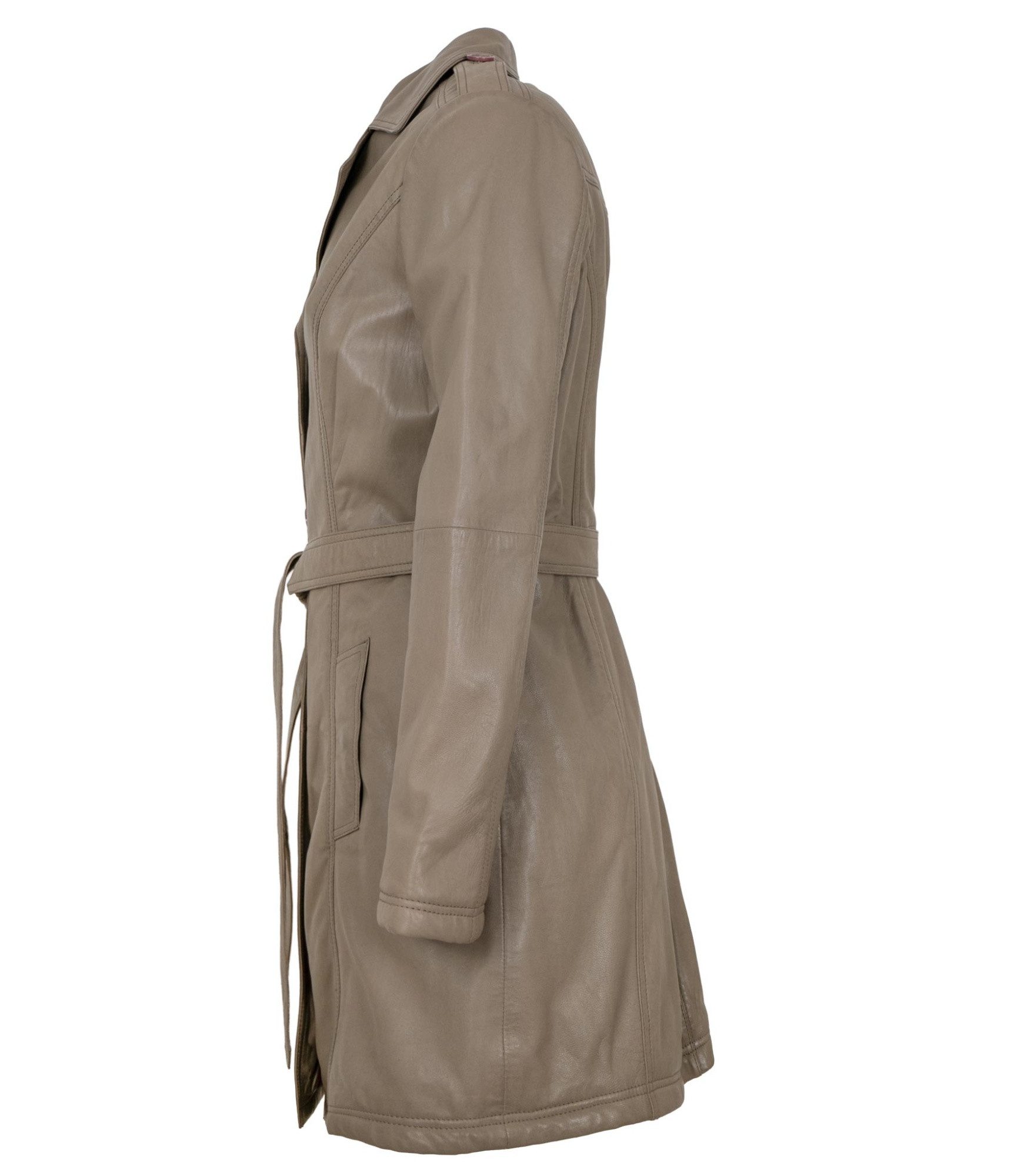 Jilani Lederjacke Azra Jilani - Damen Ledermantel Lammnappa dark sand