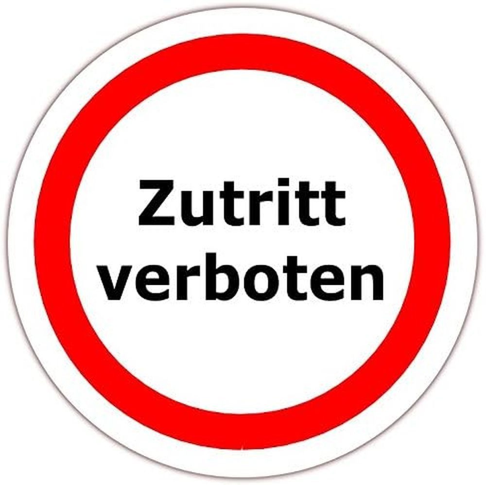 LYSCO Aufkleber Folienaufkleber Verkehrsschild Warndreieck Zutritt verboten Stopp, (einfach ablösbar, 6tlg), langanhaltend, wetterbeständig und selbstklebend