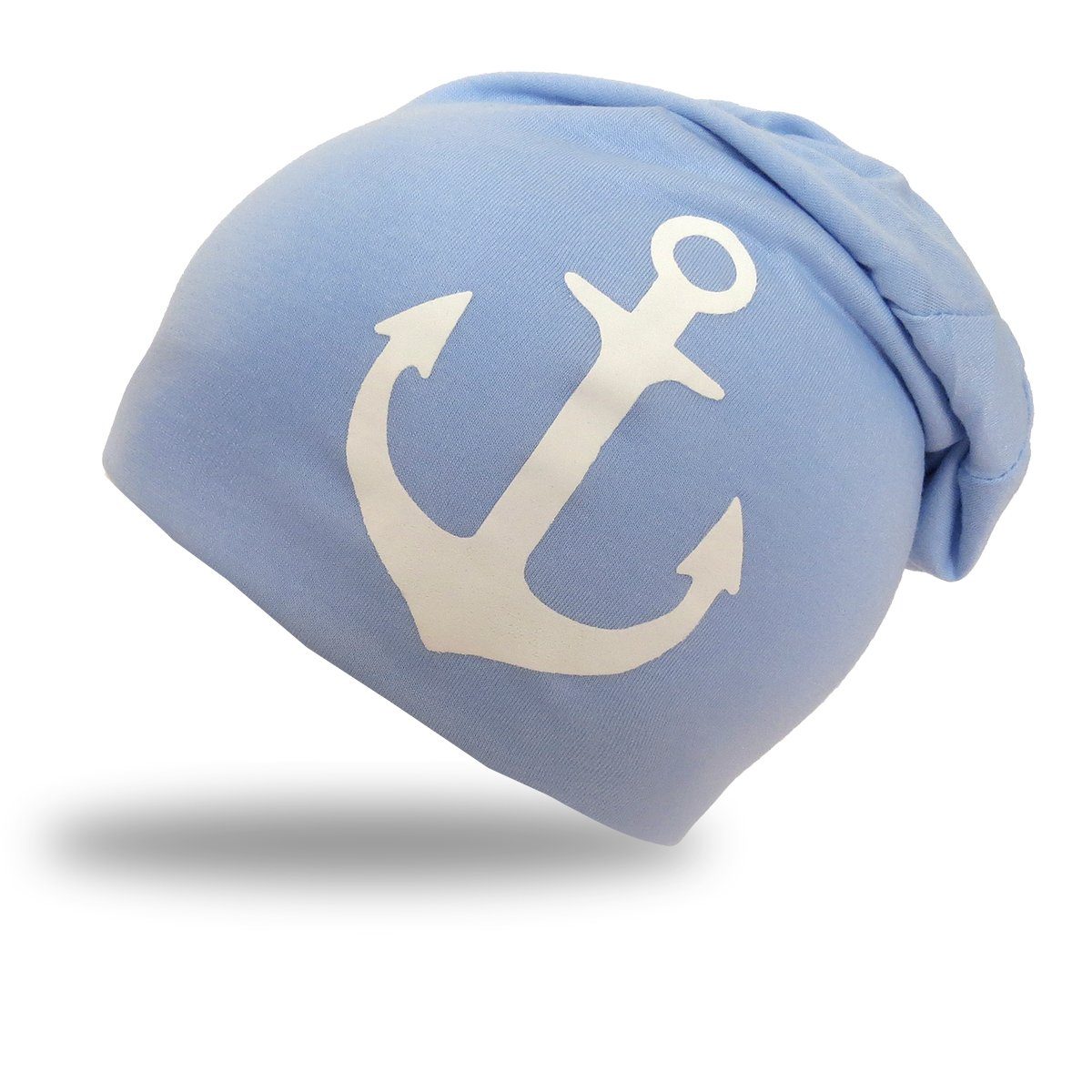 Sonia Originelli Beanie Beanie Kleinkind Maritim Kindermütze hellblau Mütze "Anker"