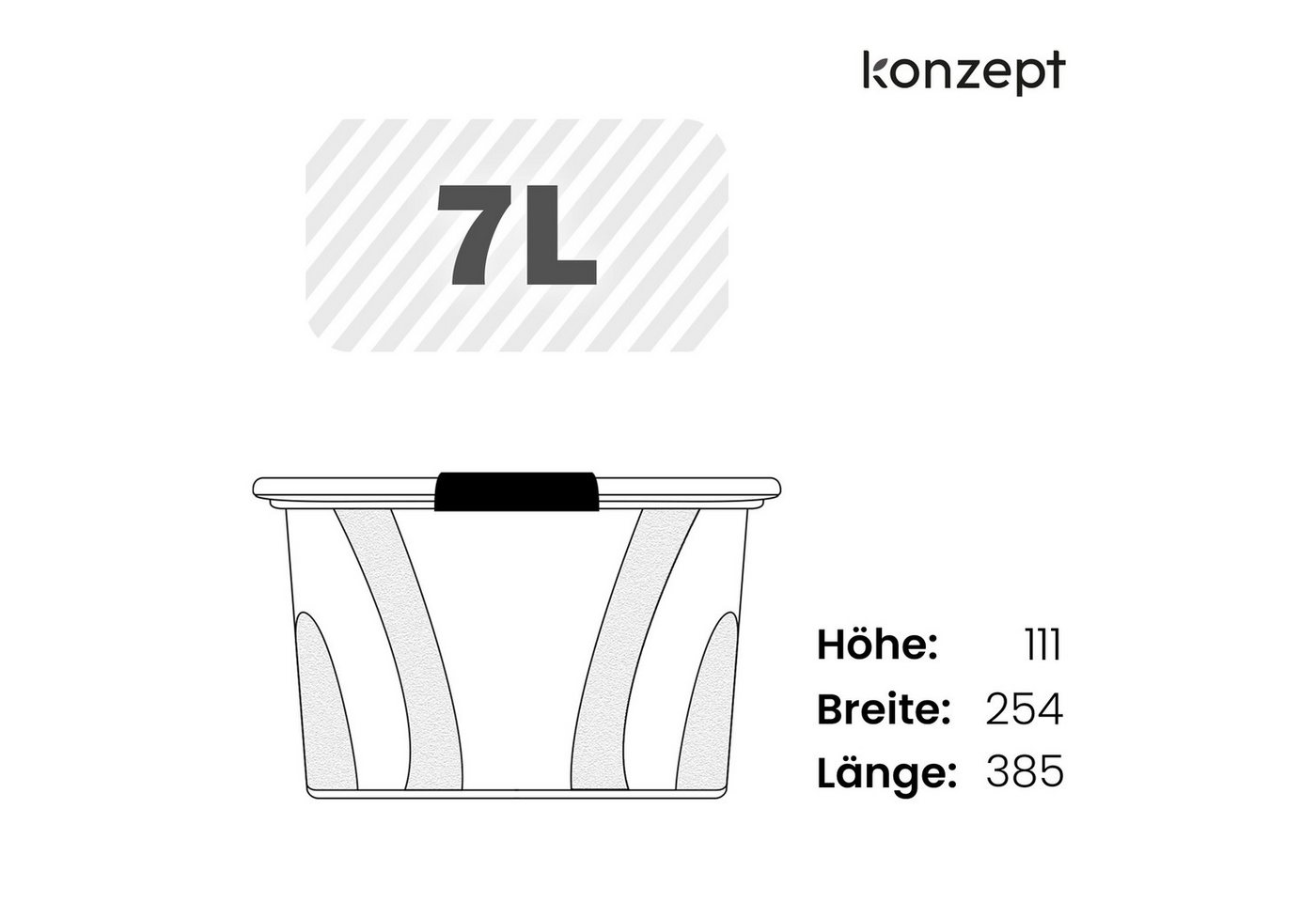 Thumbnail - KONZEPT Aufbewahrungsbox Plastikbox mit Deckel 3er Set lebensmittelecht stapelbar transparent (Set, 3 Boxen), lebensmitt...