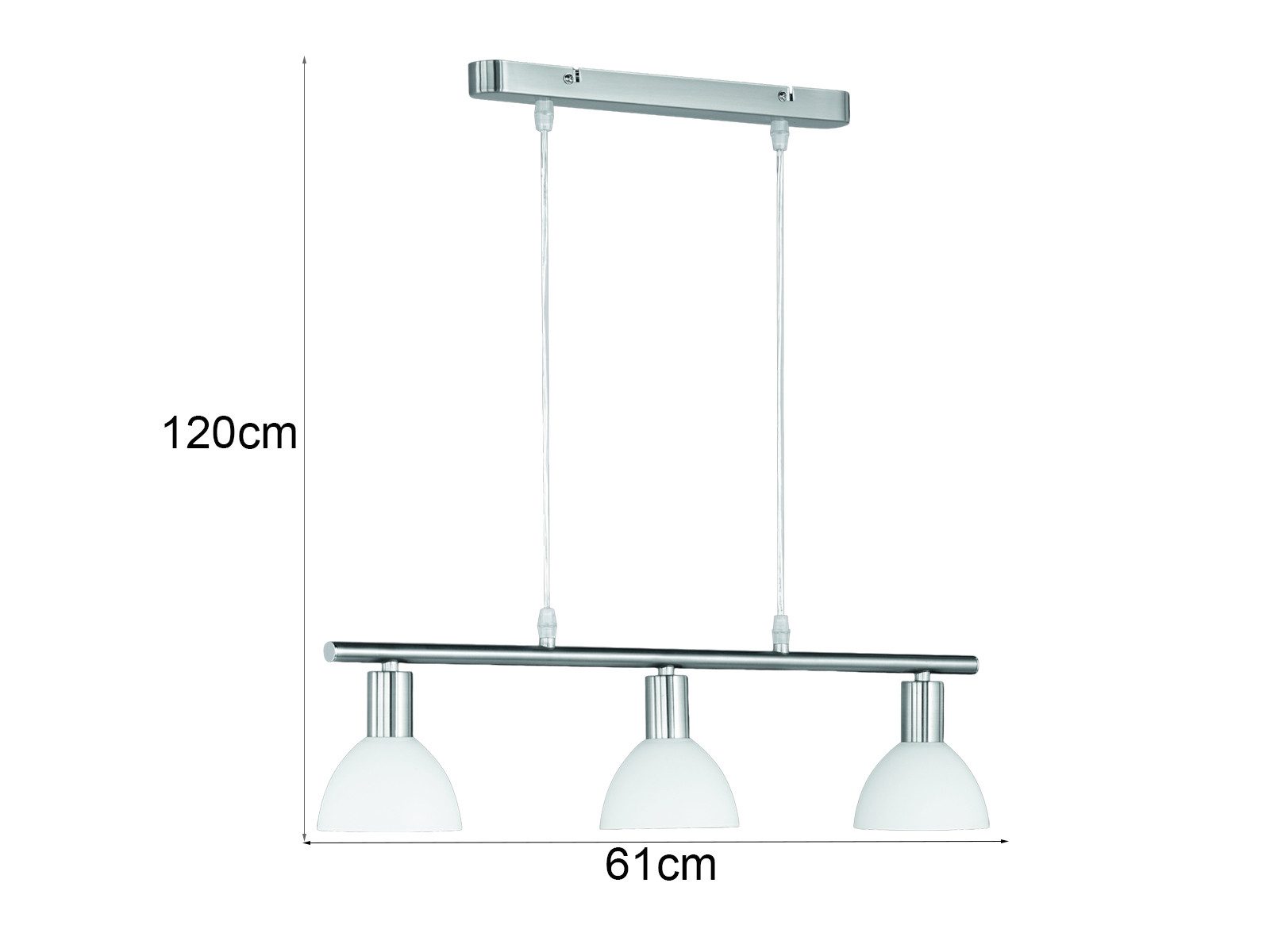 Reality Leuchten LED Pendelleuchte mit Glas Lampenschirmen, Breite 61cm, dimmbar, LED wechselbar, Warmweiß, Designklassiker Esstisch-lampe & Küchenlampe hängend – Bild 4 von 5