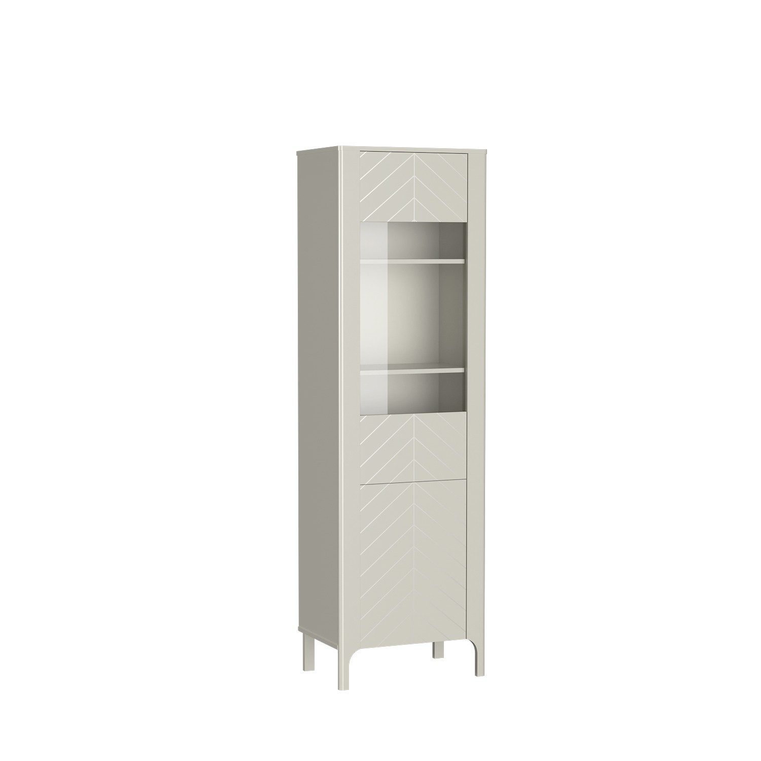 Masseno Glasvitrine Vitrinenschrank ALICANTE 197 x 60 cm gelb