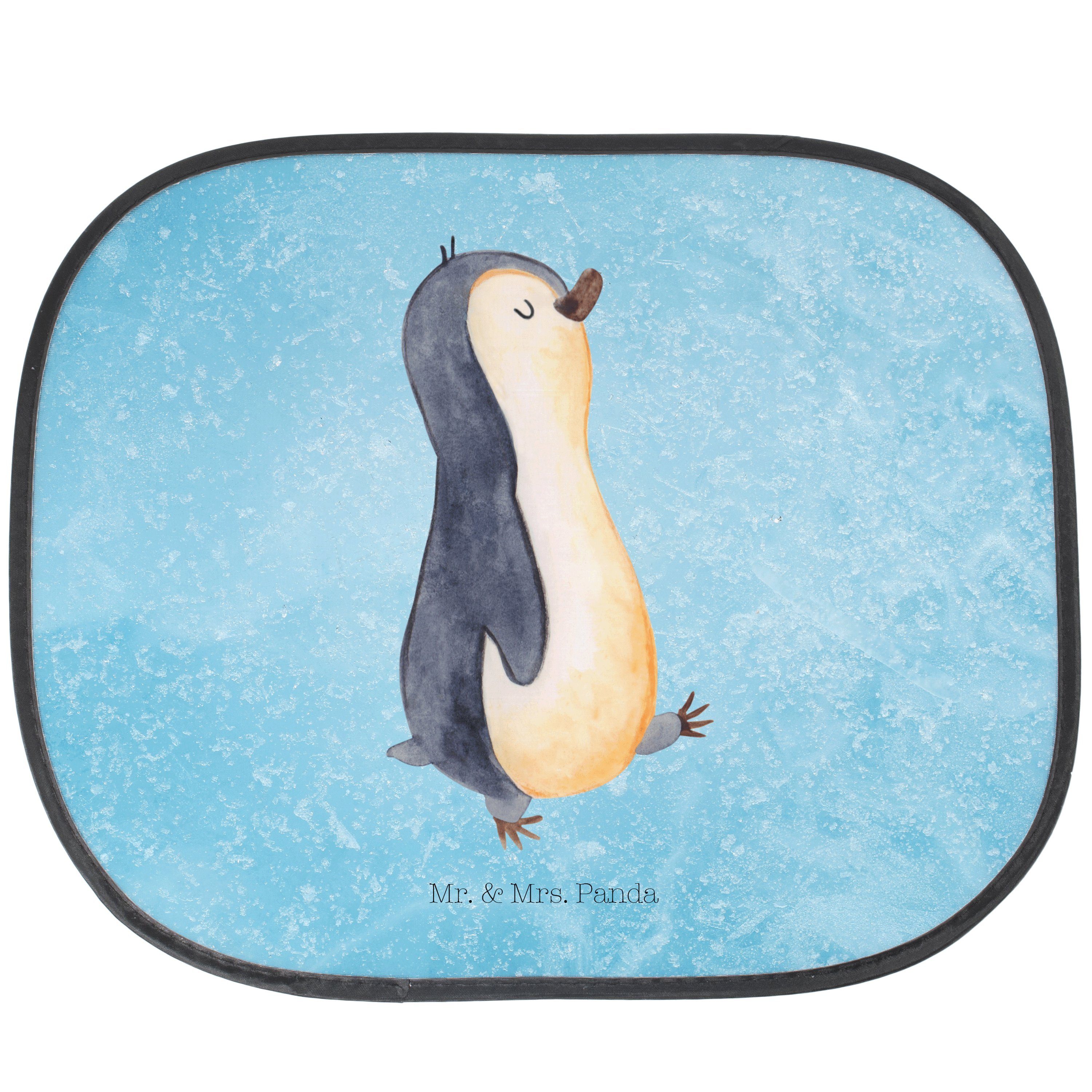 Sonnenschutz Pinguin marschierend - Eisblau - Geschenk, Sonnenschutz Kinder, Sonne, Mr. & Mrs. Panda, Seidenmatt