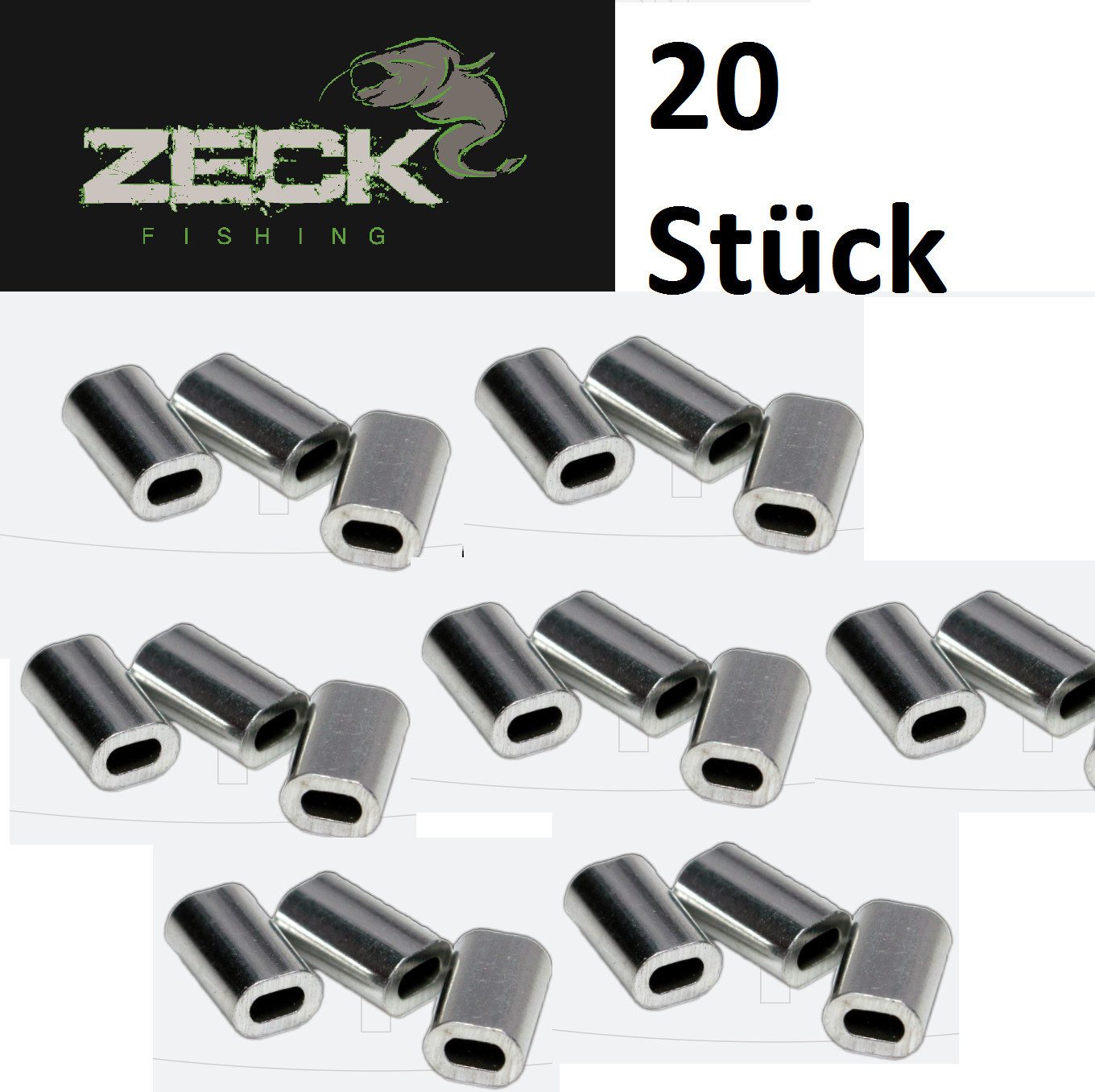 Schnurverbinder Zeck Alu Sleeve Klemmhülsen (20 Stück)