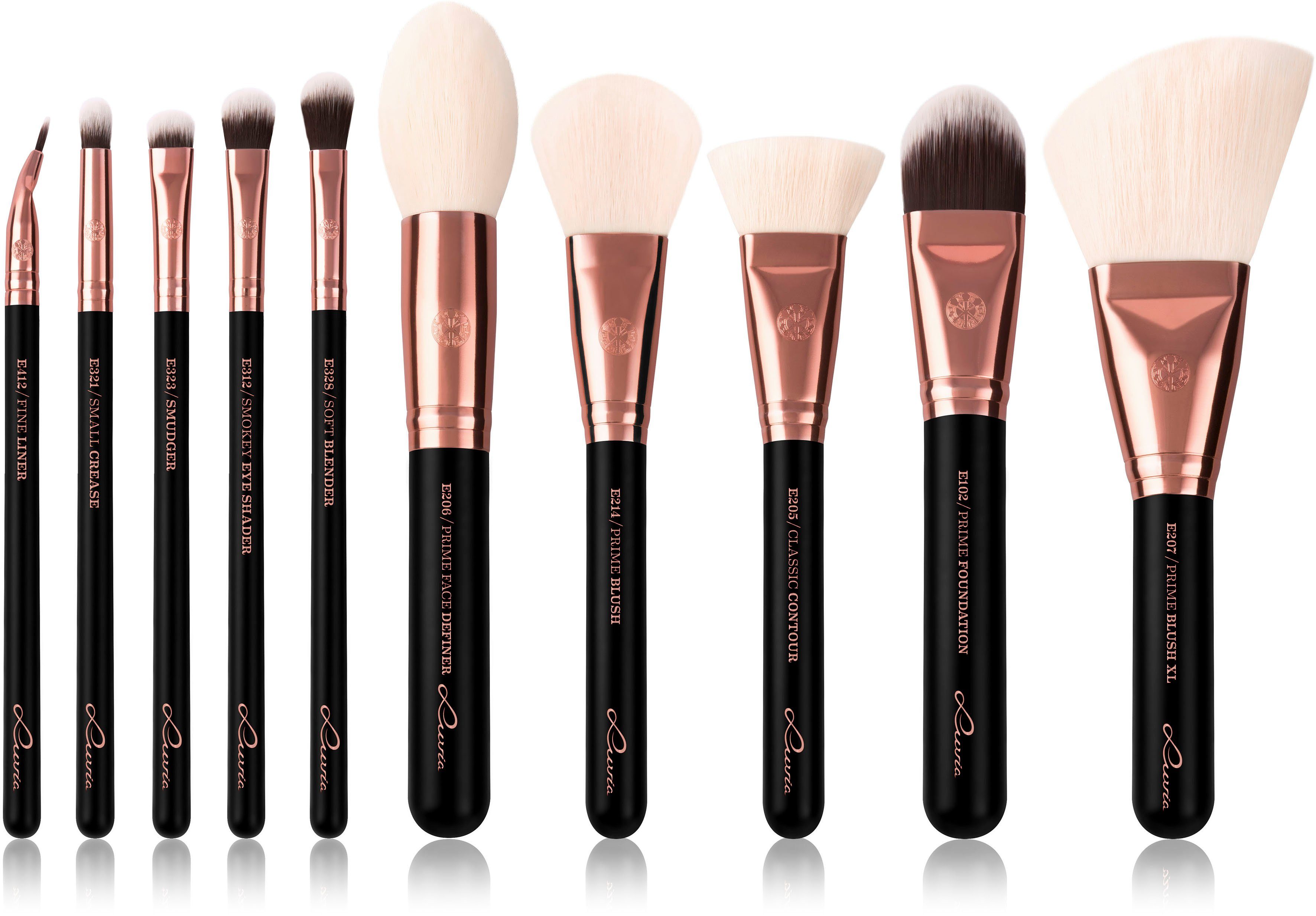 Luvia Cosmetics Kosmetikpinsel-Set EXPANSION SET - BLACK DIAMOND, 10 tlg., 10 Pinsel, Nurai-Pinselhaar, perfekt für jeden Anlass, vegan.