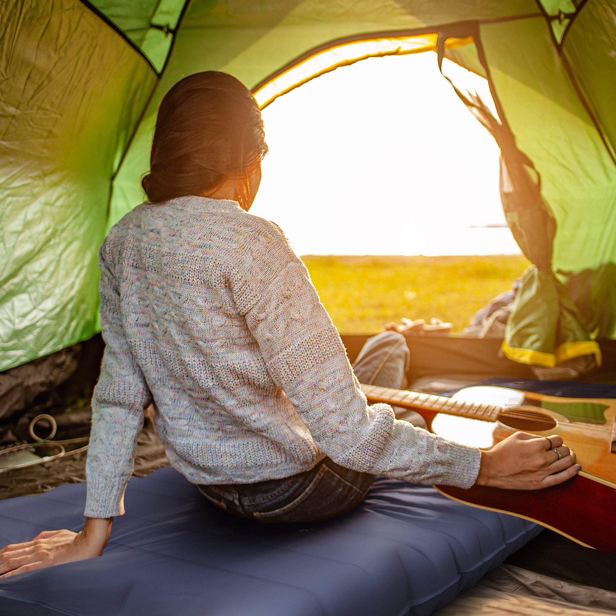 Outsunny Luftmatratze Camping Isomatte mit Fußpumpe, günstig online kaufen