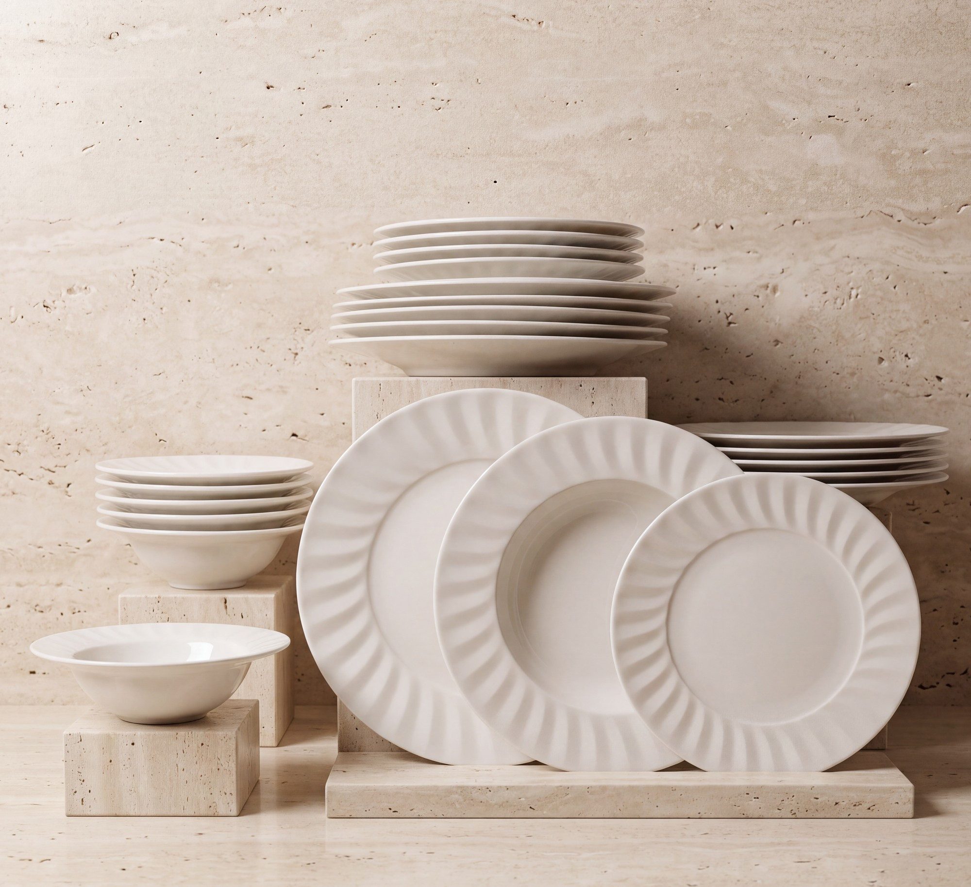 Hermia Concept Geschirr-Set Sade (24-tlg), 6 Personen, Porzellan, 24-teiliges Set, Bone-China-Porzellan