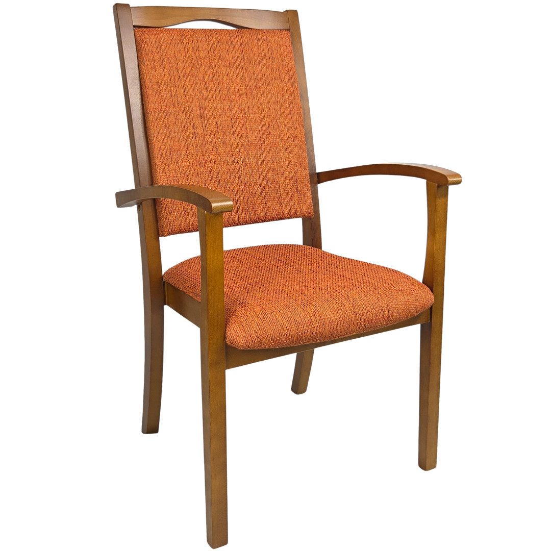 einrichtungsdesign24 Armlehnstuhl Alexander Hochlehner Rustikal - Senioren und Pflegestuhl mit Armlehne, komfortabel gepolstert