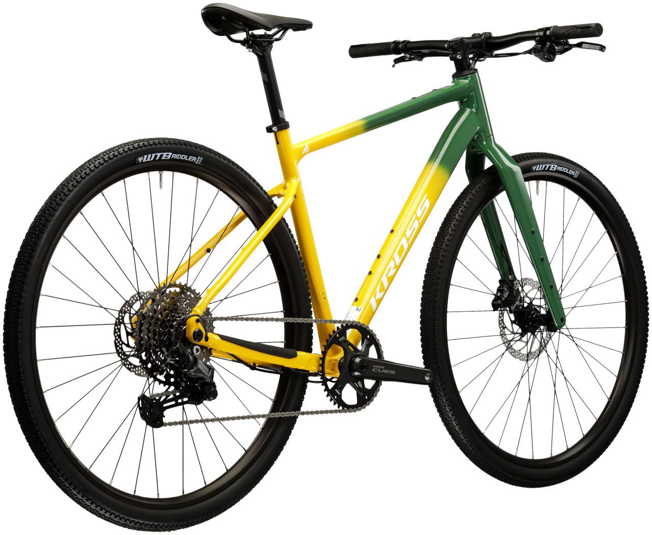 Kross Gravel Bike Esker Flatbar Green 10 Gears, 10-Speed ​​Shimano CUES U6000 Rear Derailleur, Derailleur Gears