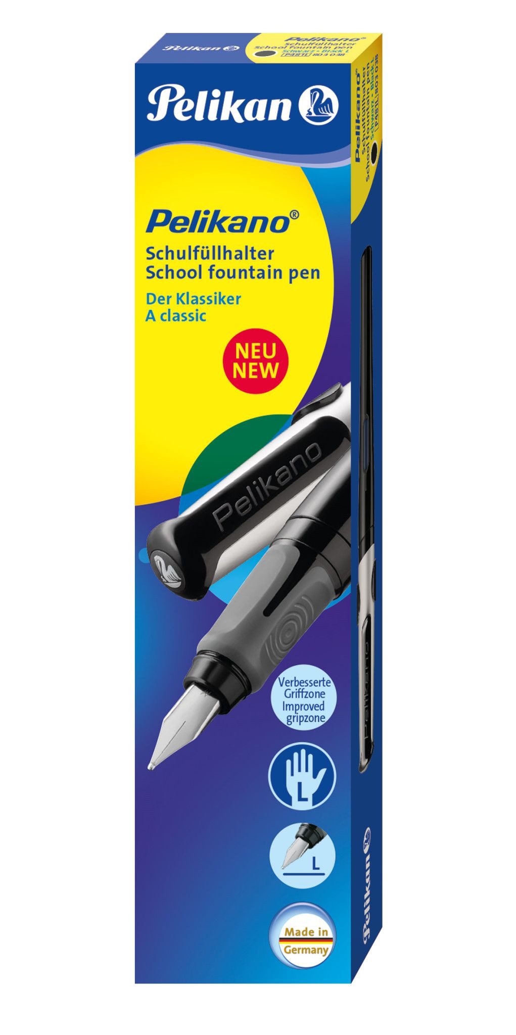 Pelikan Füllhalter Schulfüller Pelikano® Schwarz, Feder L, in Faltschachtel