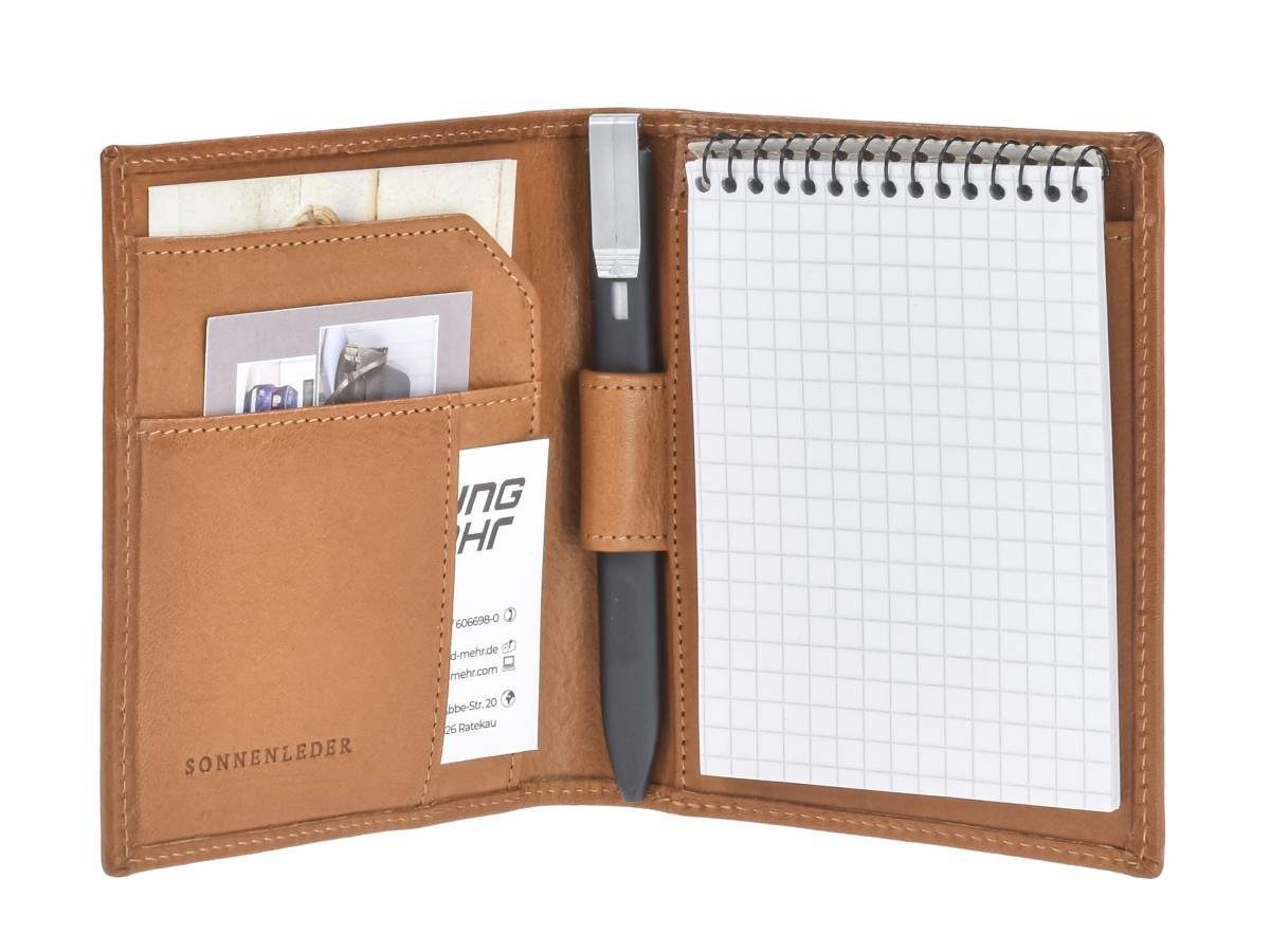 Sonnenleder Schreibmappe Twain, Mappe, A7 Format, Leder, 10,5 x 12,0 x 2,5 cm