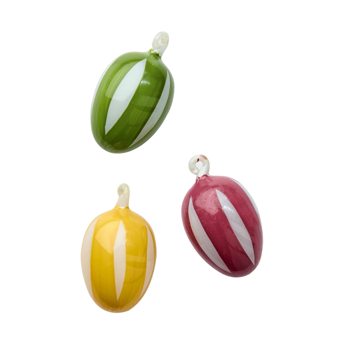 Osterei Bunte Ostereier aus Glas, gestreift.