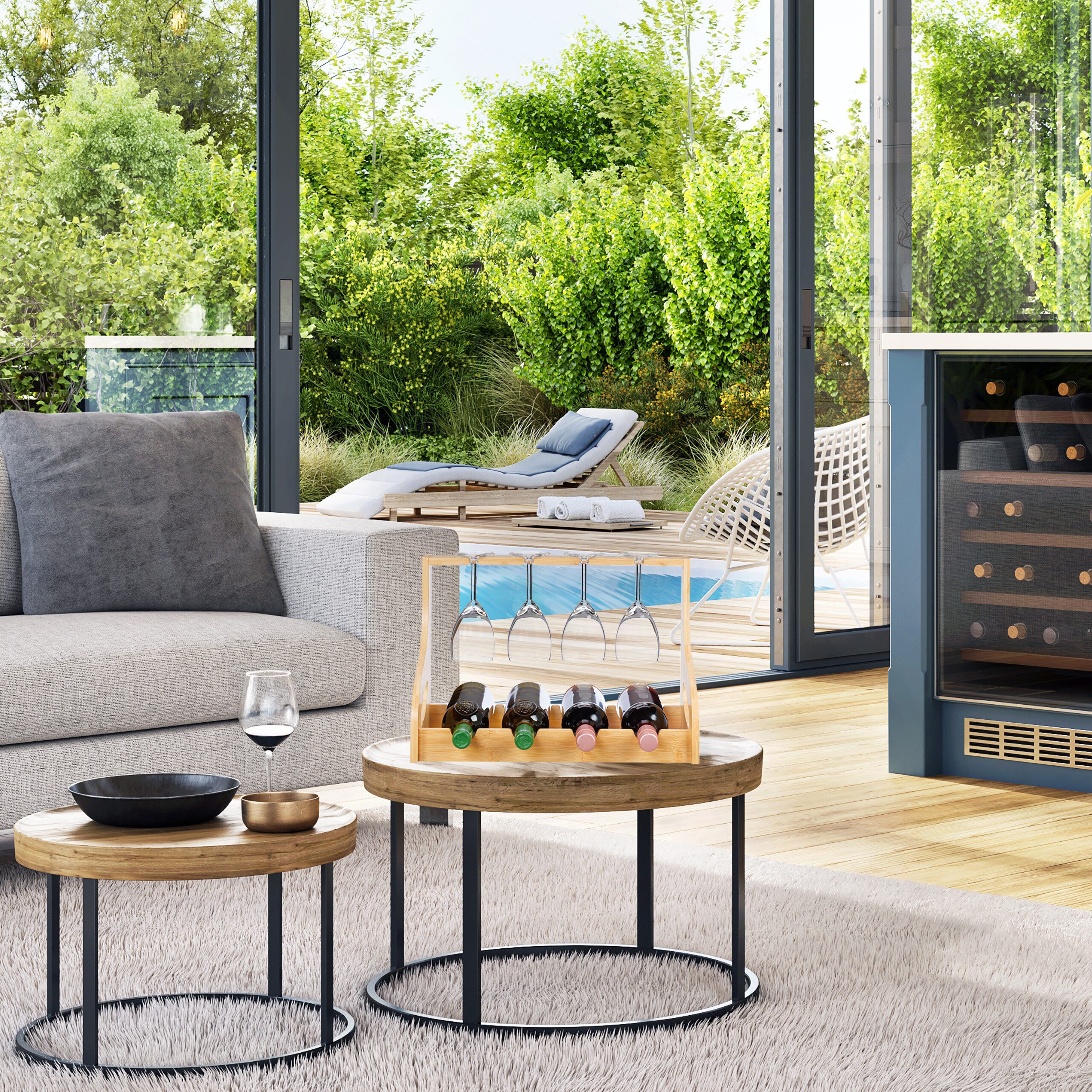 relaxdays Weinregal mit Glashalt