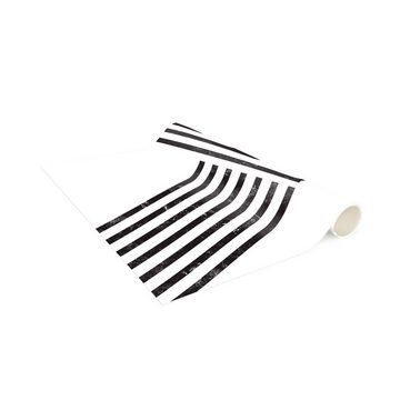 Läufer Teppich Vinyl Flur Küche Abstrakt funktional lang modern, Bilderdepot24, Läufer - schwarz weiß glatt