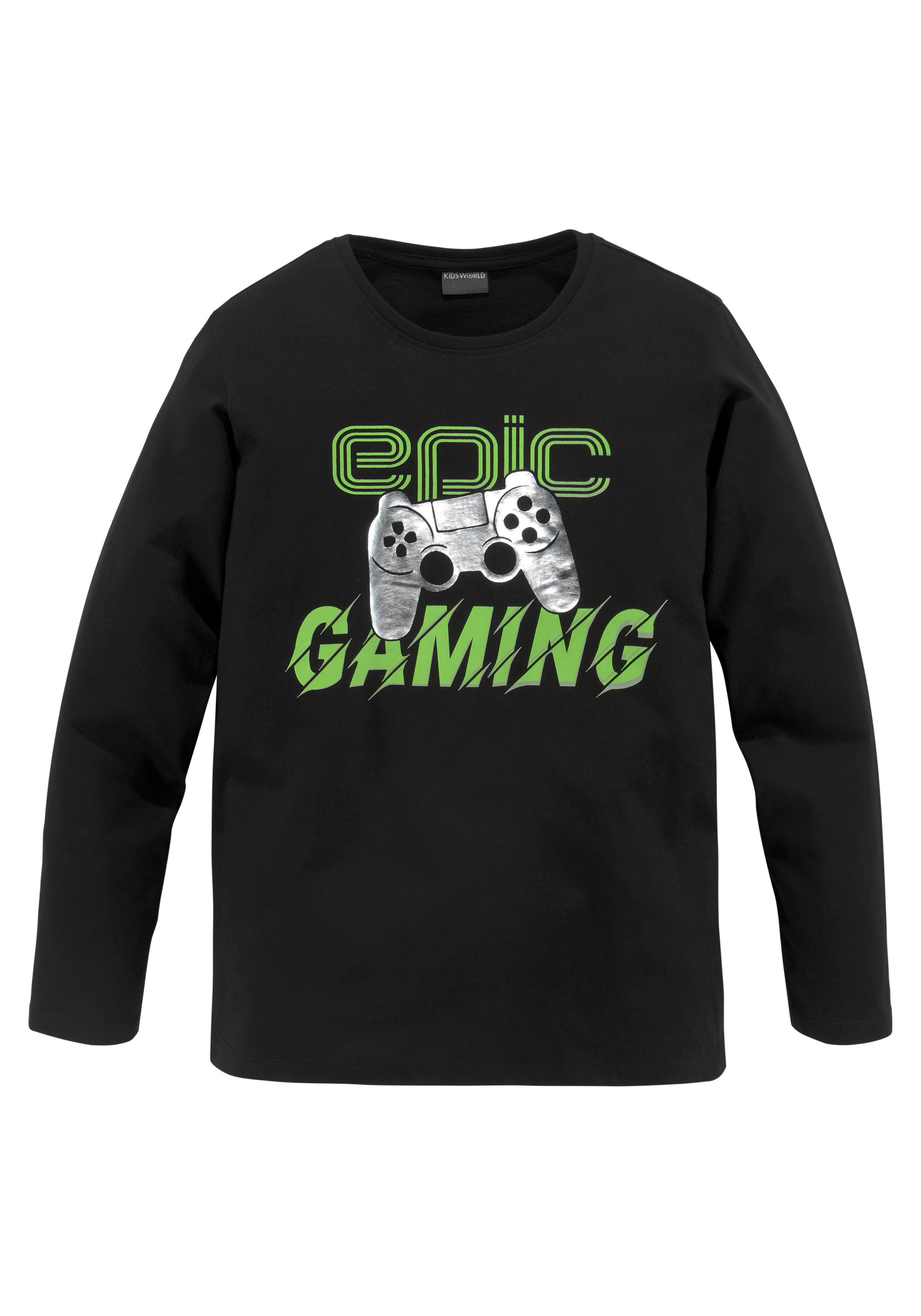 KIDSWORLD Langarmshirt Folienprint: EPIC GAMING langärmelige, mit Statement-Print, mit Folienprint