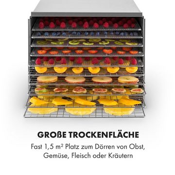 Klarstein Dörrautomat Fruit Jerky Steel 10 Dörrautomat 1000 W, Dörrgerät Dehydrator Dörrapparat