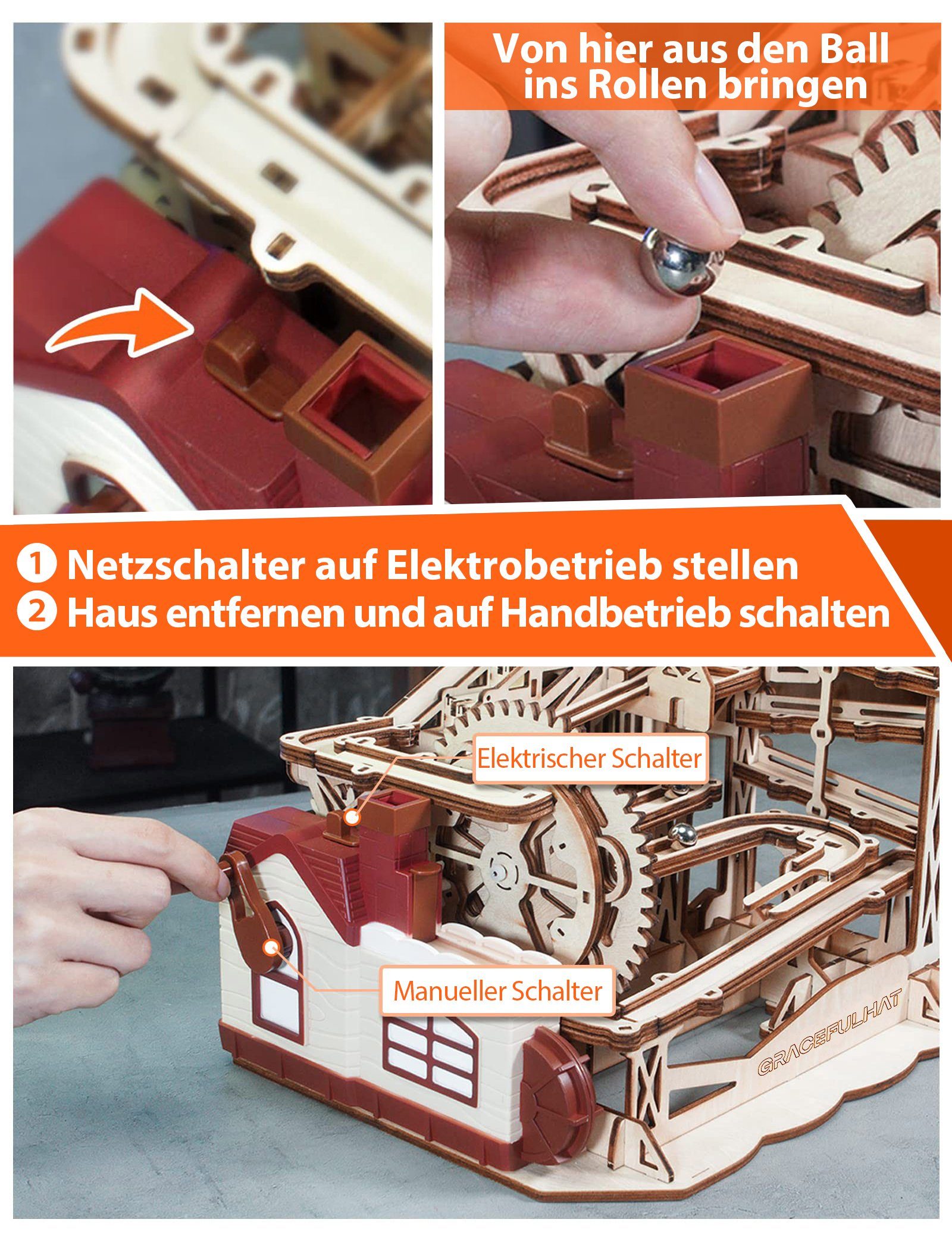HomeGuru 3D-Puzzle Modellbausatz,3D Holzpuzzle,mechanisches Modell,Geschenk,Hobby, Puzzleteile