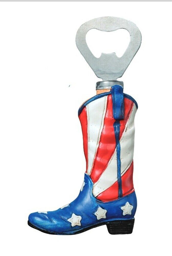 Westernlifestyle Flaschenöffner Farbenfroher Cowboystiefel mit Flaschenöffner Flagge USA Western